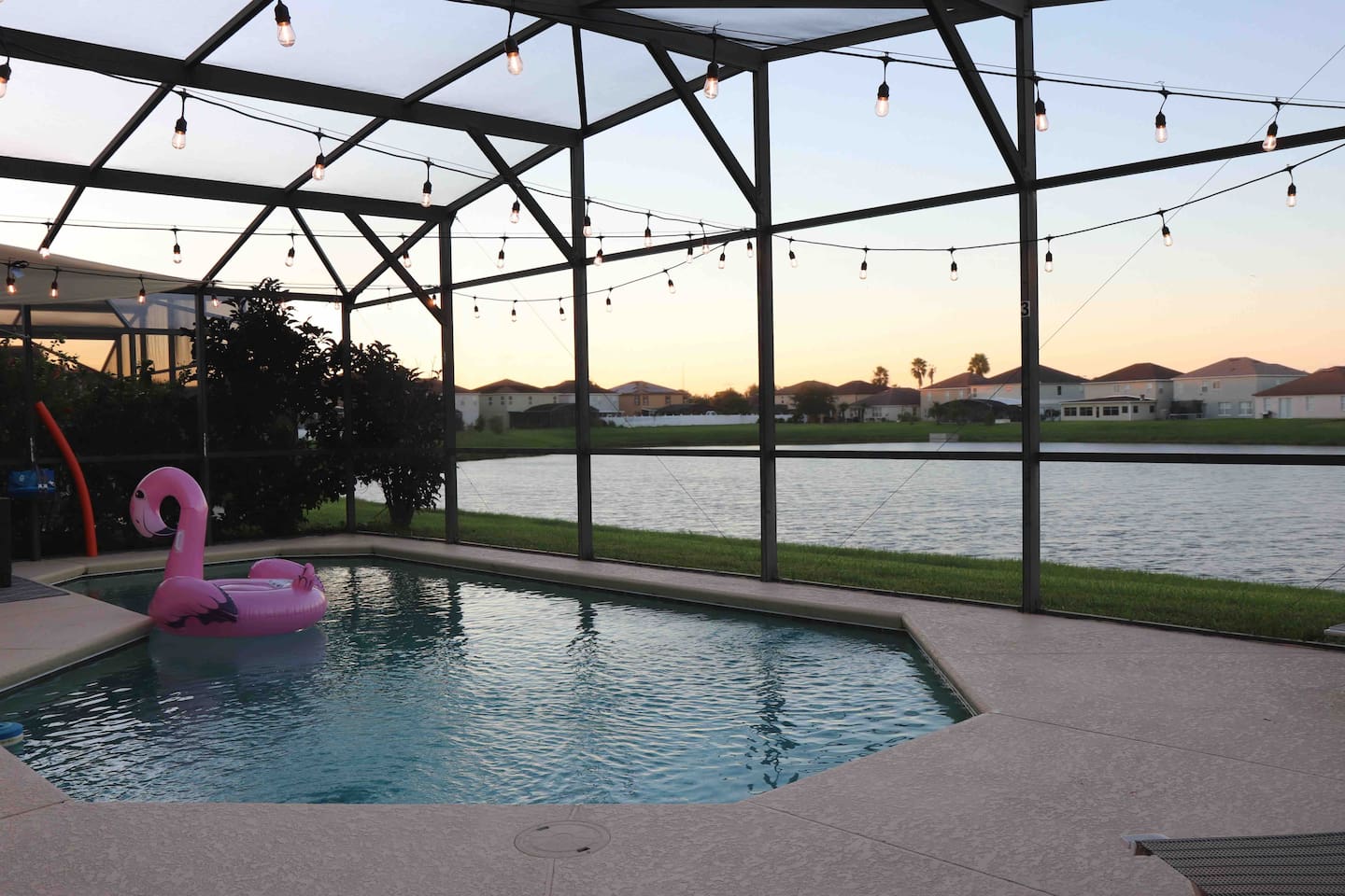 Gorgeous sunset lake views. POOL HEATER available upon request for a daily fee. 