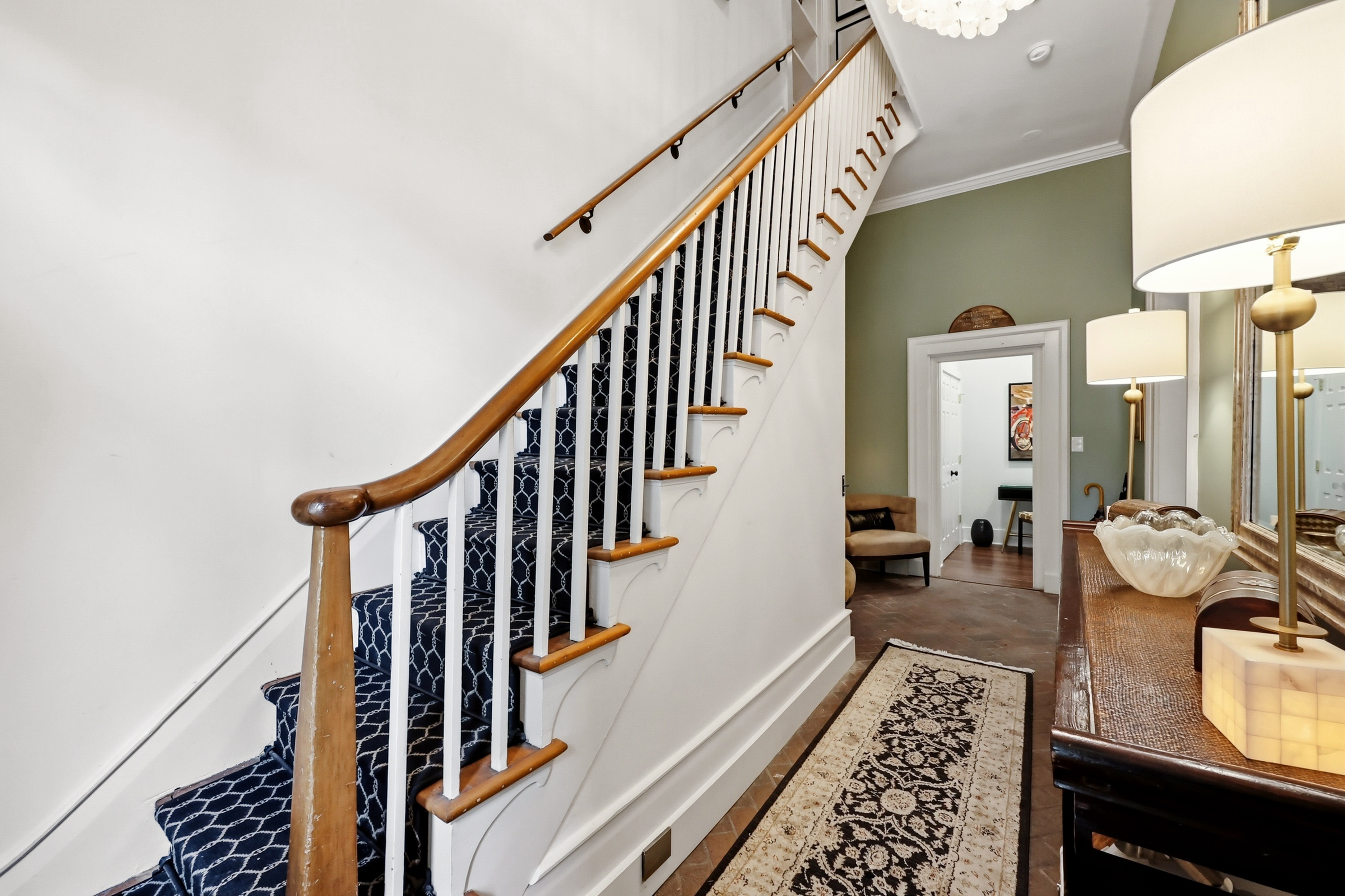 Stairway to the Shryock Suite upstairs.