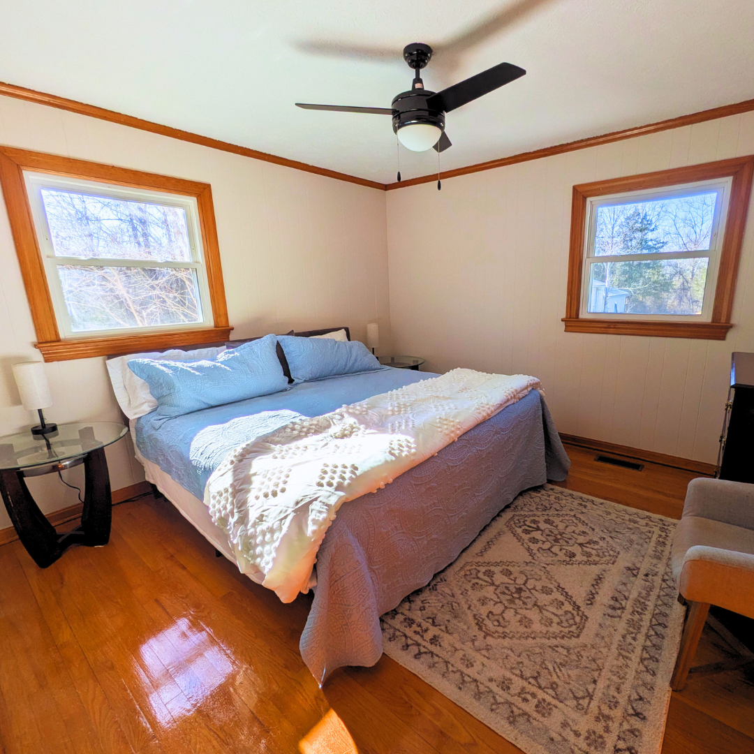 Comfortable bedroom designed for a restful night’s sleep after a day of exploring.