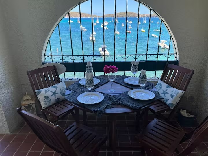 The perfect setting for sunset dinners and morning coffee by the water.