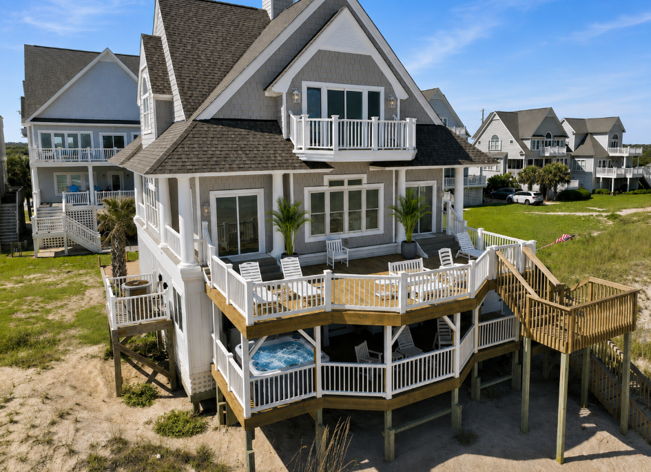 Your private slice of paradise from above—expansive decks, ocean breezes, and a hot tub waiting for the perfect evening unwind.