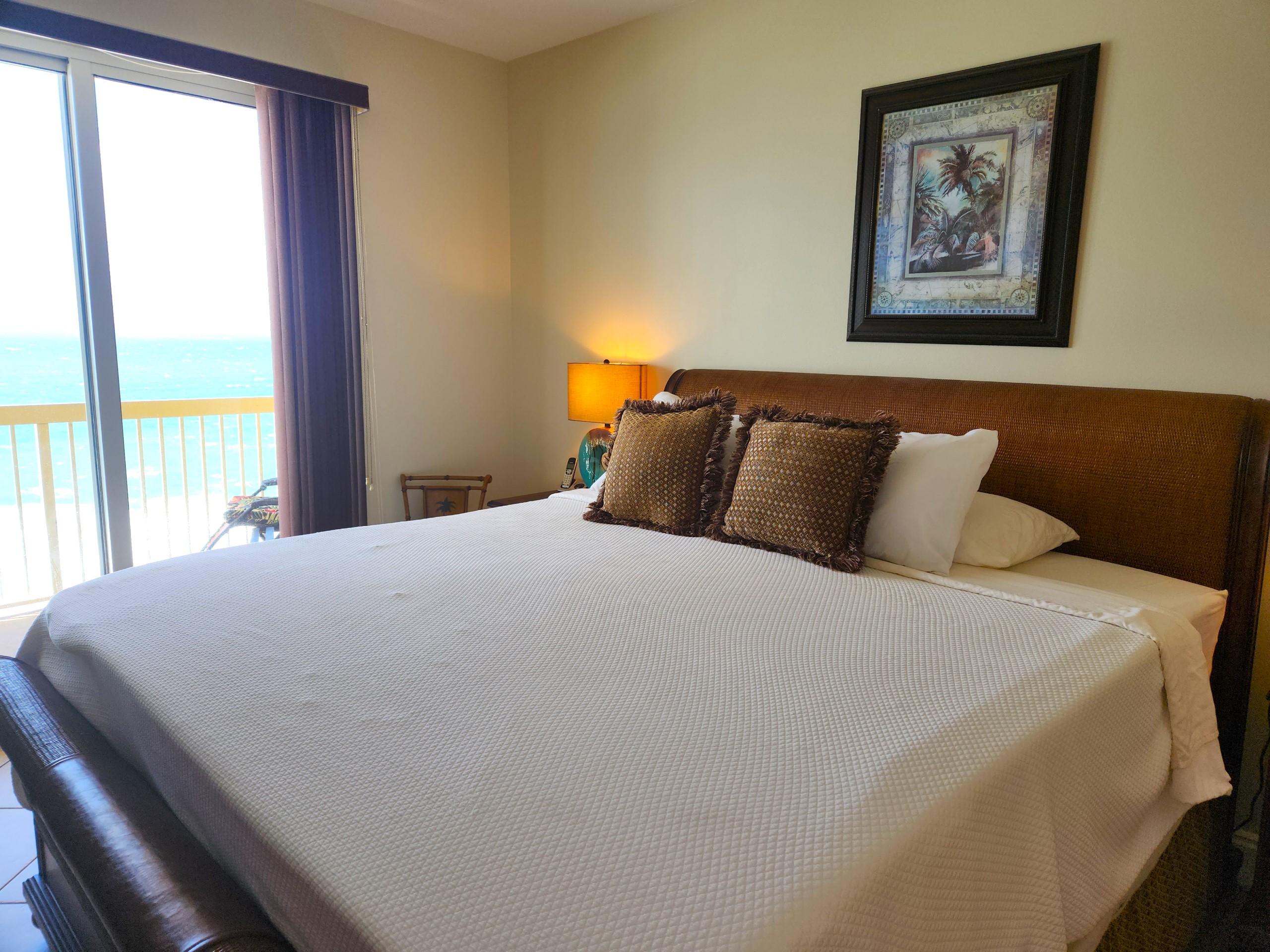 A luxurious master suite with king size bed and en suite master bathroom