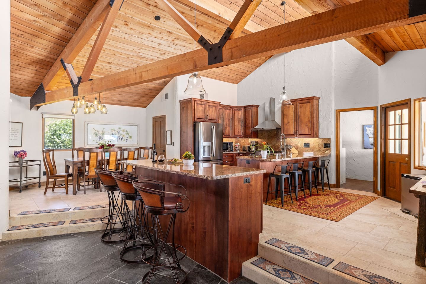 Fully equipped kitchen for shared meals and memories.  Cook together, eat together, laugh together.  Everything you need — whether it’s coffee at sunrise or dinner for twelve.