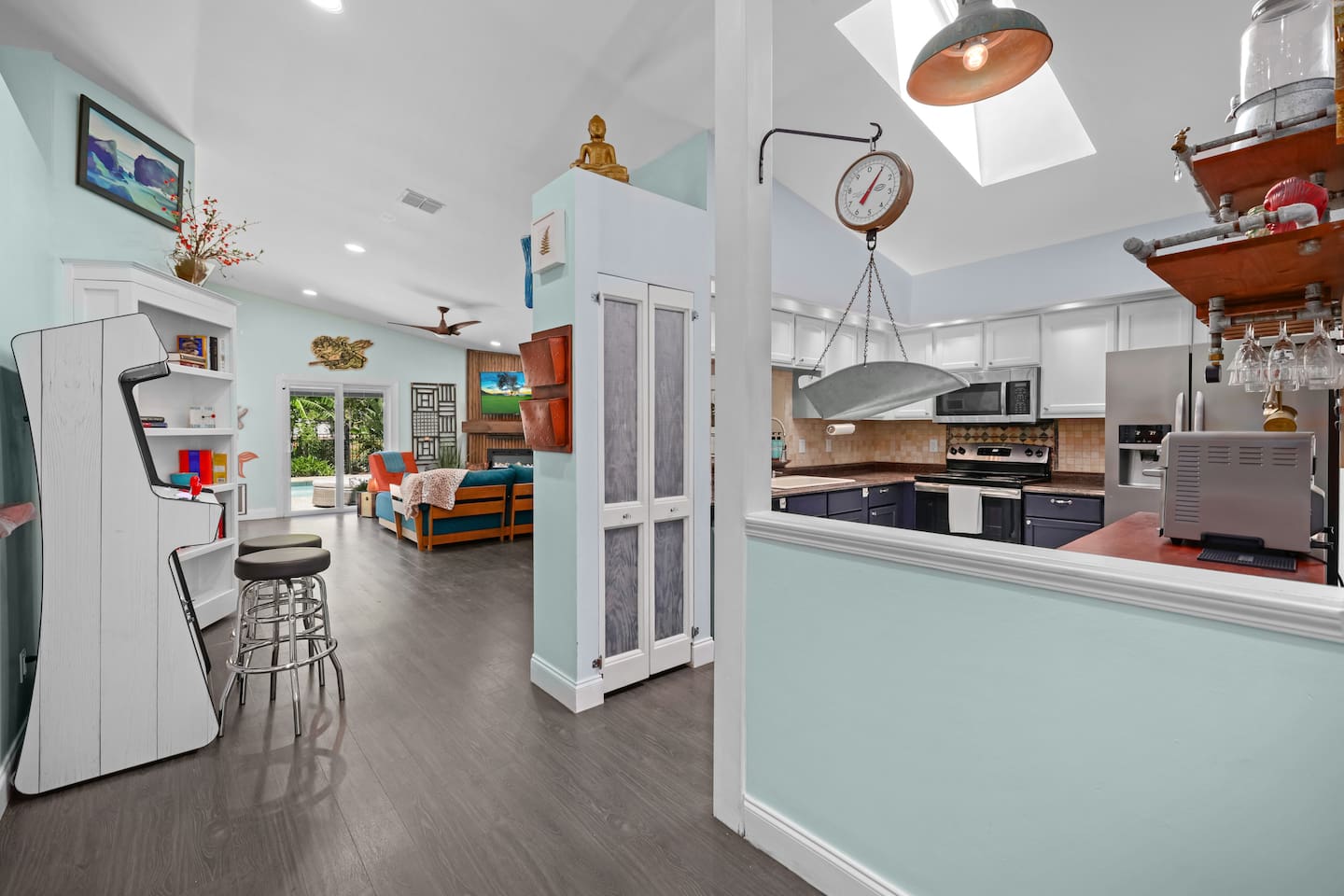 View of kitchen from entryway.