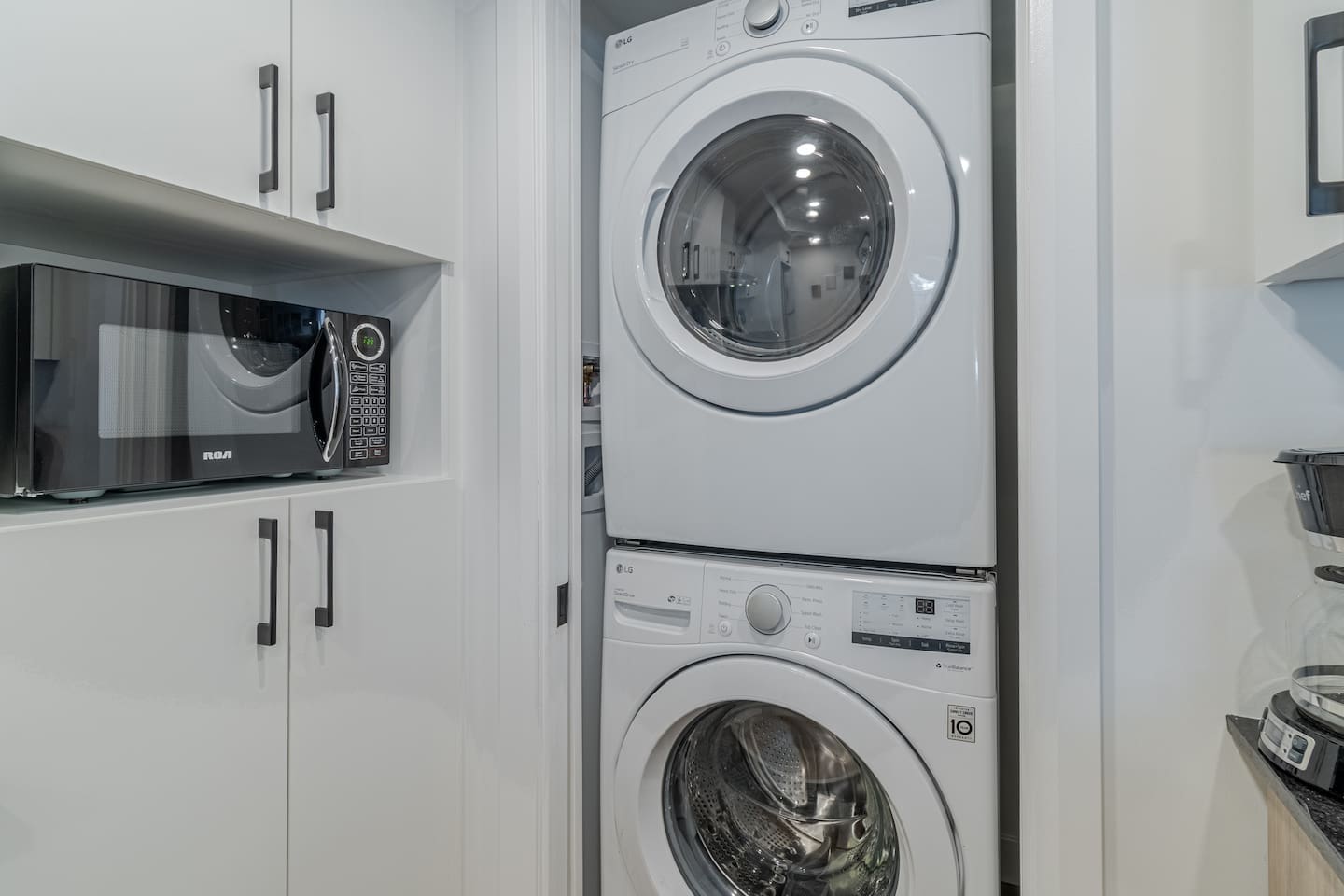 Refined laundry area with modern comforts
