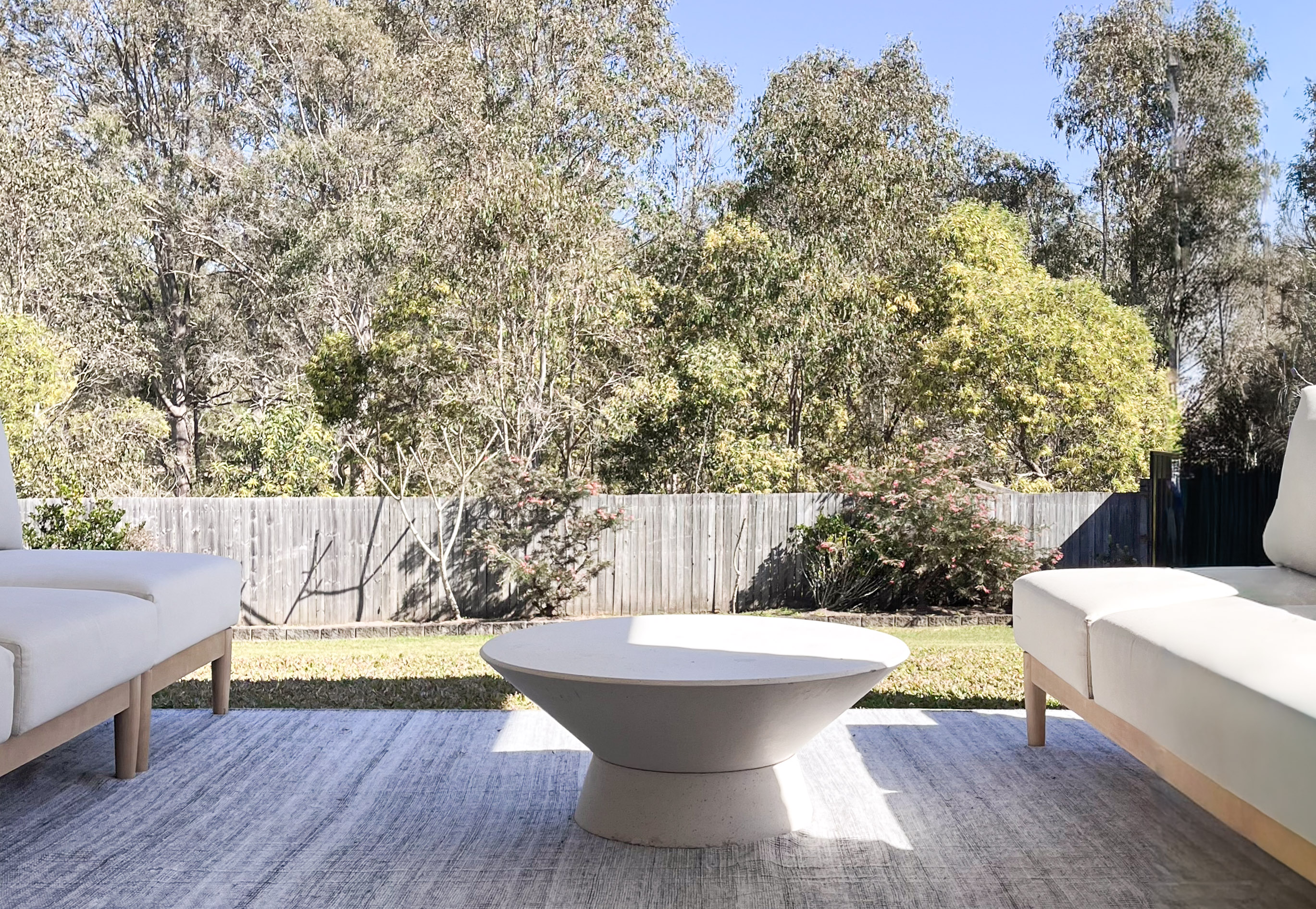 Outdoor seating with 6-8 persons