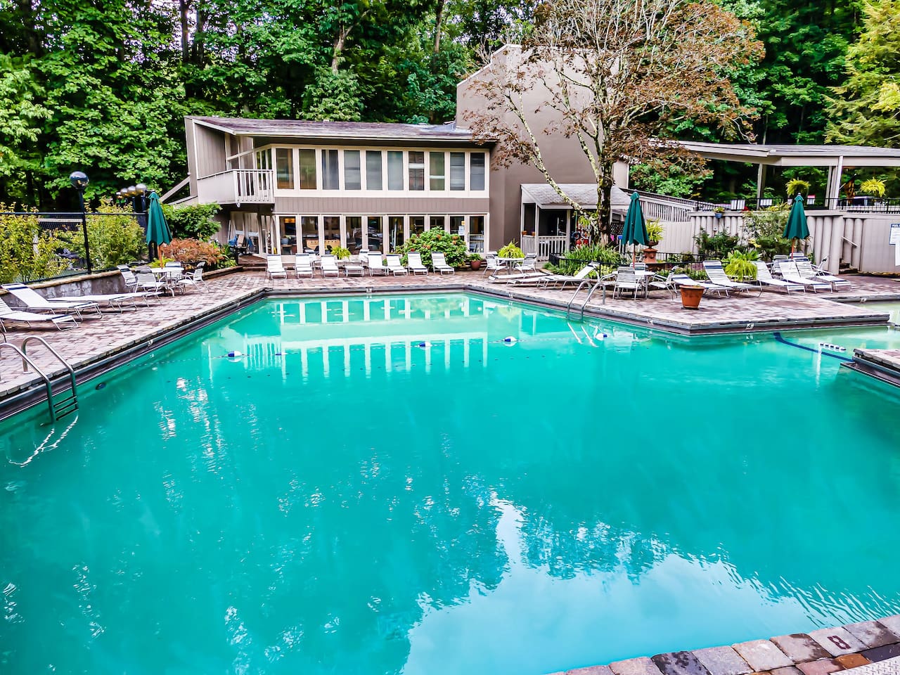 As our guests, enjoy any of Chalet Village resort's 3 outdoor swimming pools/ clubhouses during summer stays! Pools are open Memorial Day (May) through Labor Day (September).