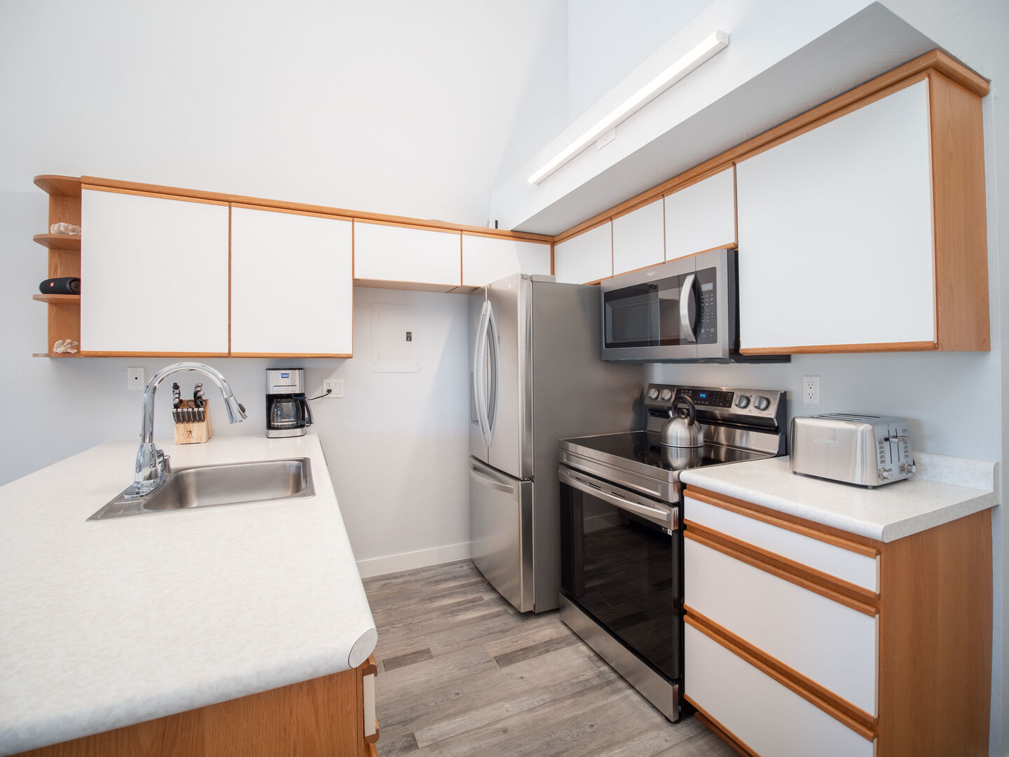 Kitchen with stainless steel appliances