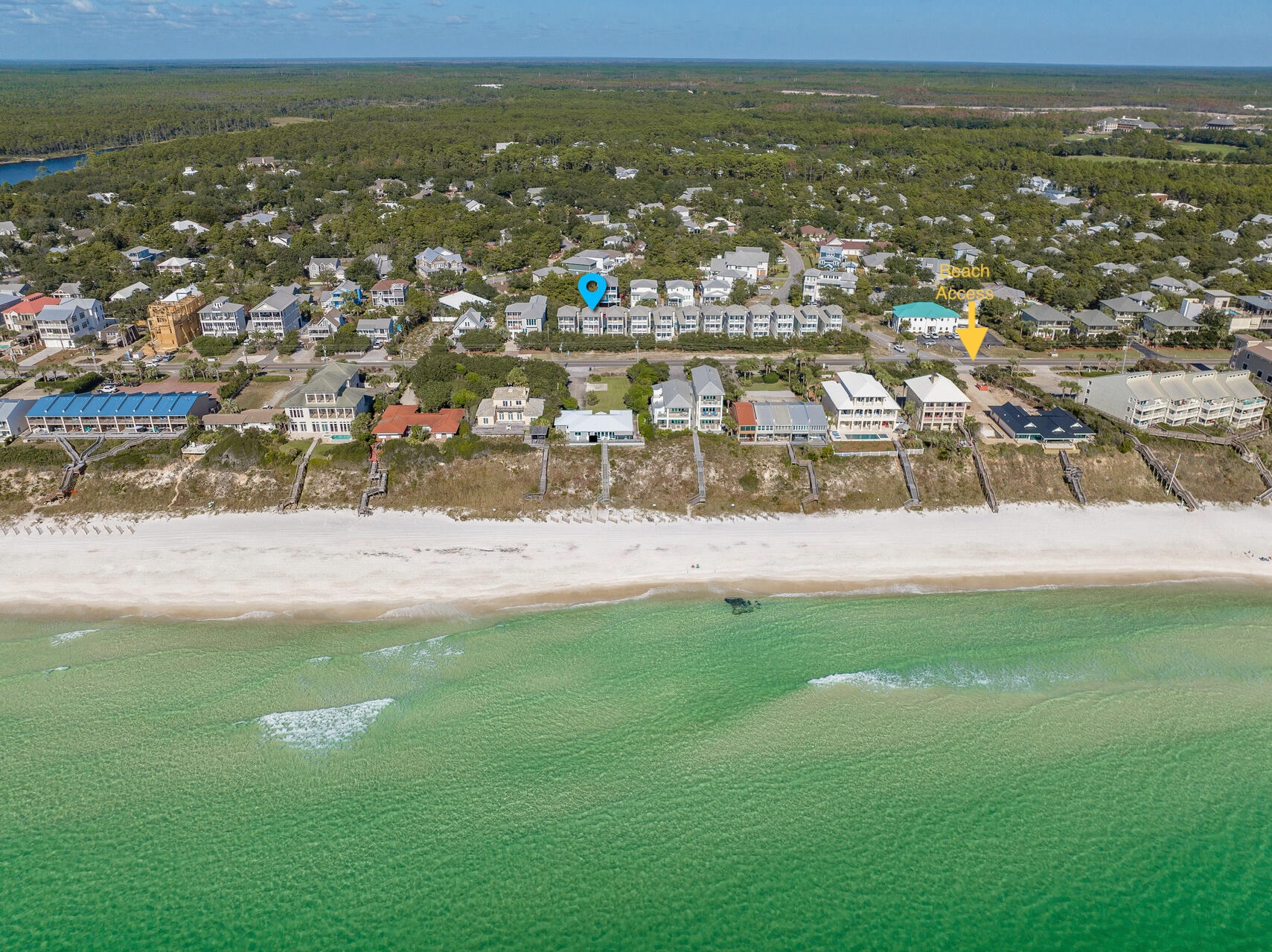 Beach of Mind is....Easy back-and-forth access to the beach from our closest beach access, which is steps away at the entrance to our community, directly across 30A