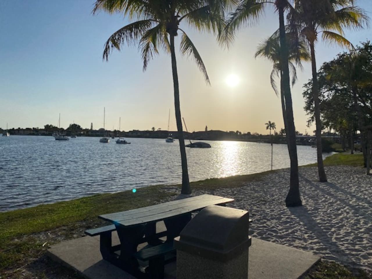 Four Freedoms Park, 10 minute bike ride from the house, beautiful views of bimini basin, restrooms, playground, picnic tables, sand beach, next door to local ice cream shop with great sundaes!!