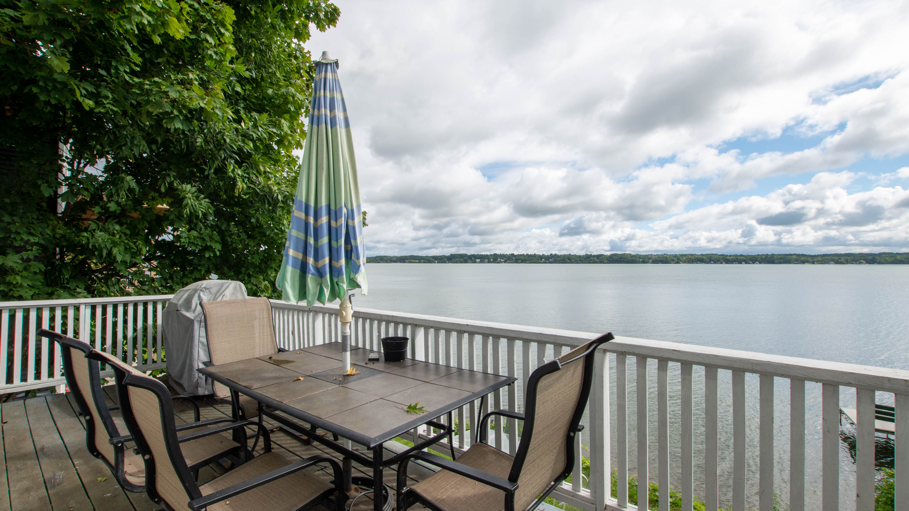 Perfect spot for morning coffee or sunset drinks overlooking the water.
