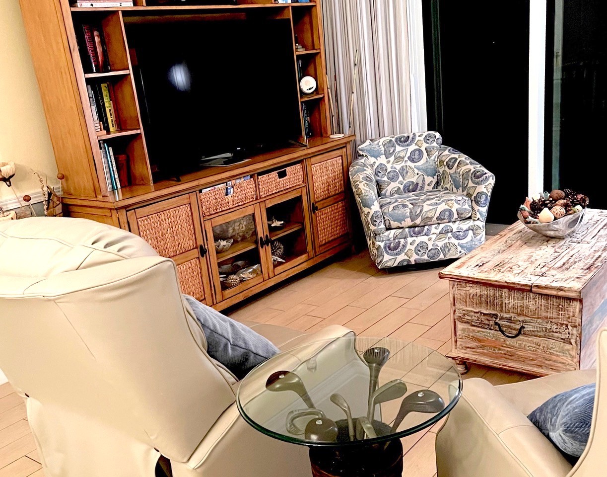 55-inch TV, games and puzzles for family fun
