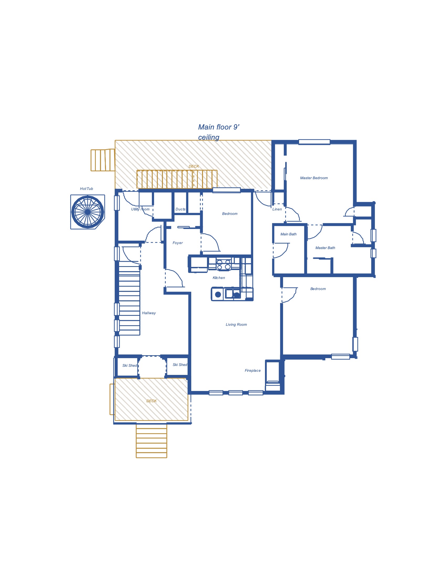 Main floor. Unit 2 Floor plan.