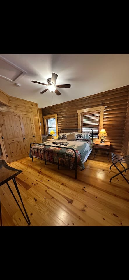Primary bedroom with king sized bed 