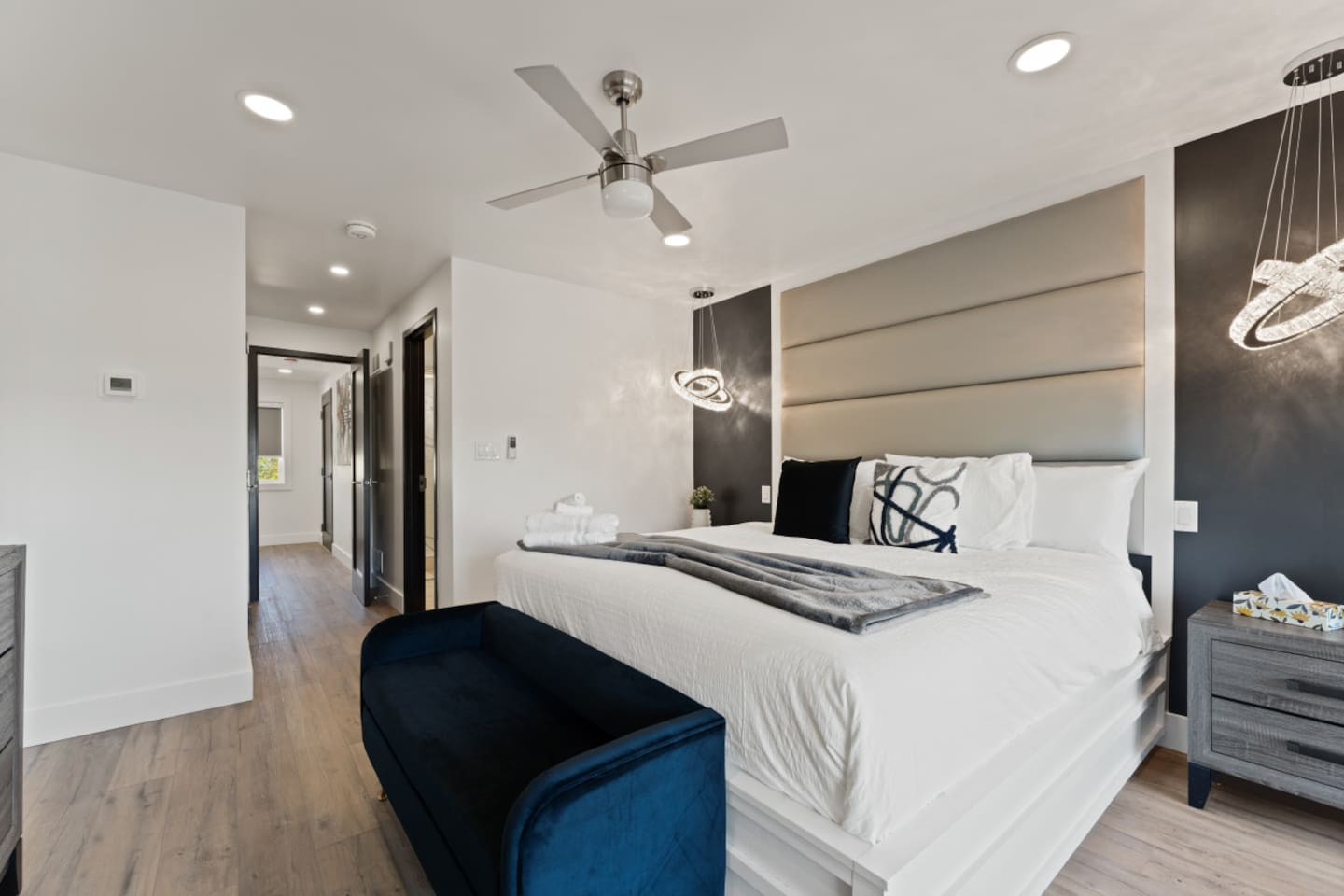 The King bedroom is well appointed on the 3rd floor.