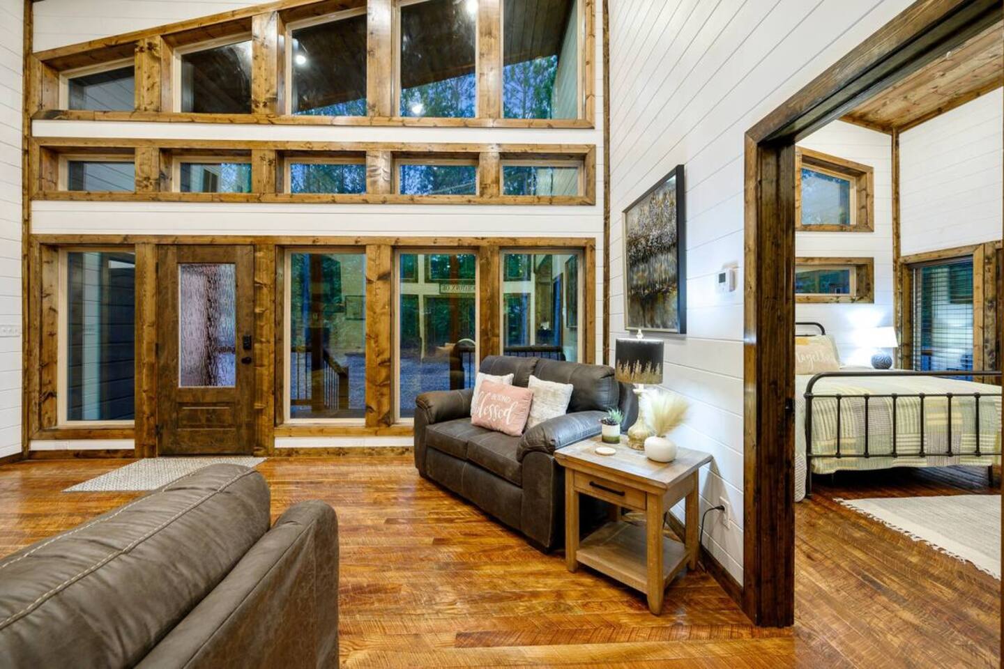 Where comfort meets style—cozy up with loved ones and let the forest views steal the show.