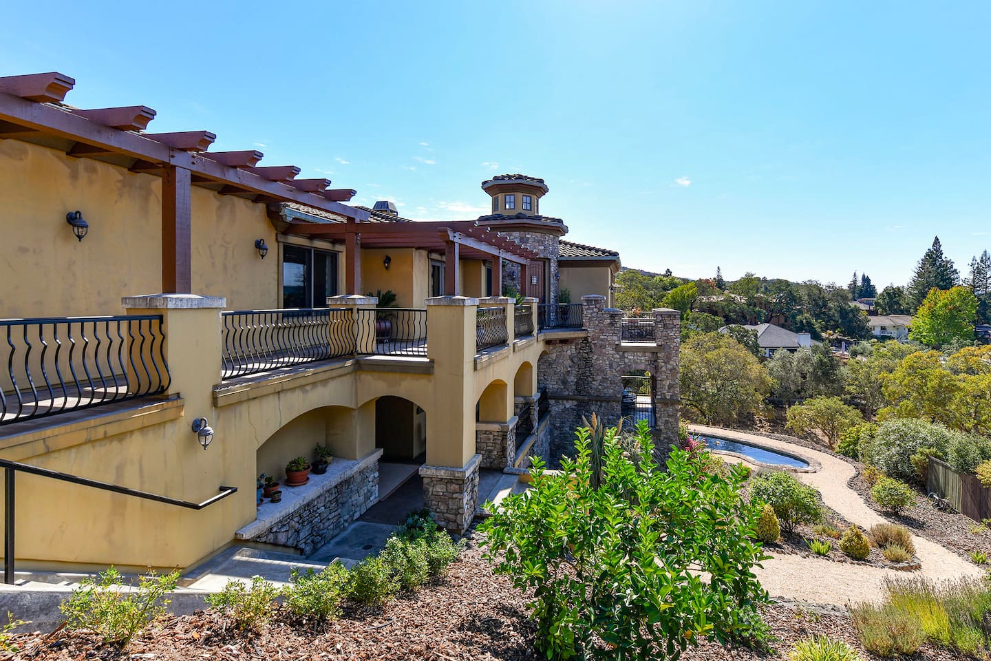 Back view of the homes