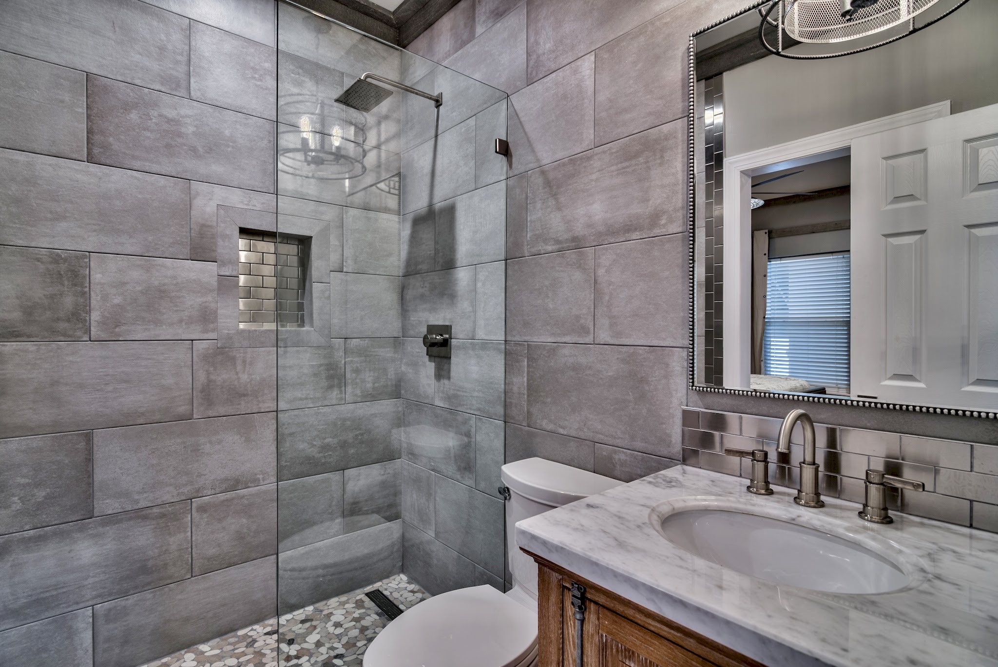 Guest Bathroom accessible from Guest Room and Living Room