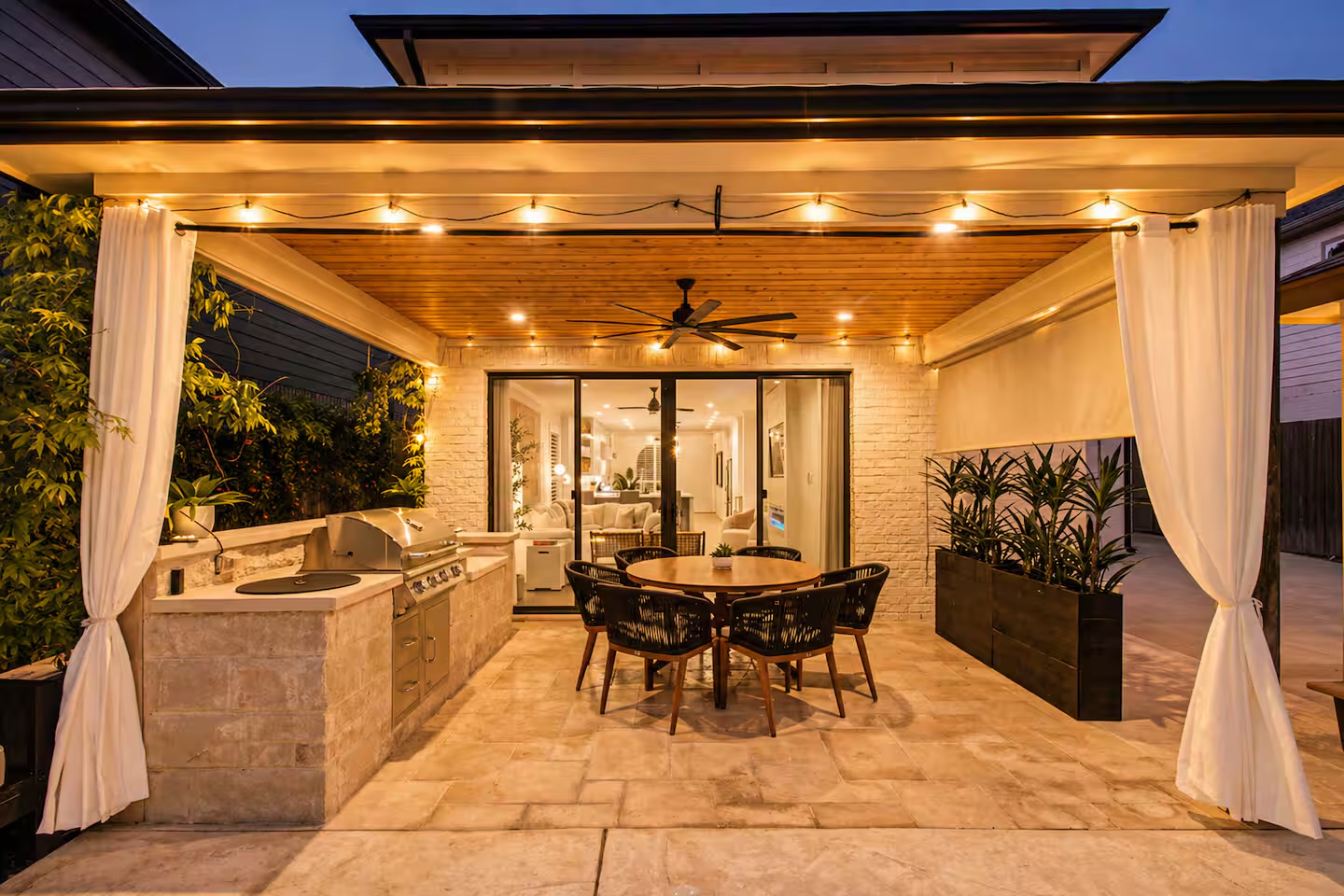 Covered patio perfect for dining and relaxing