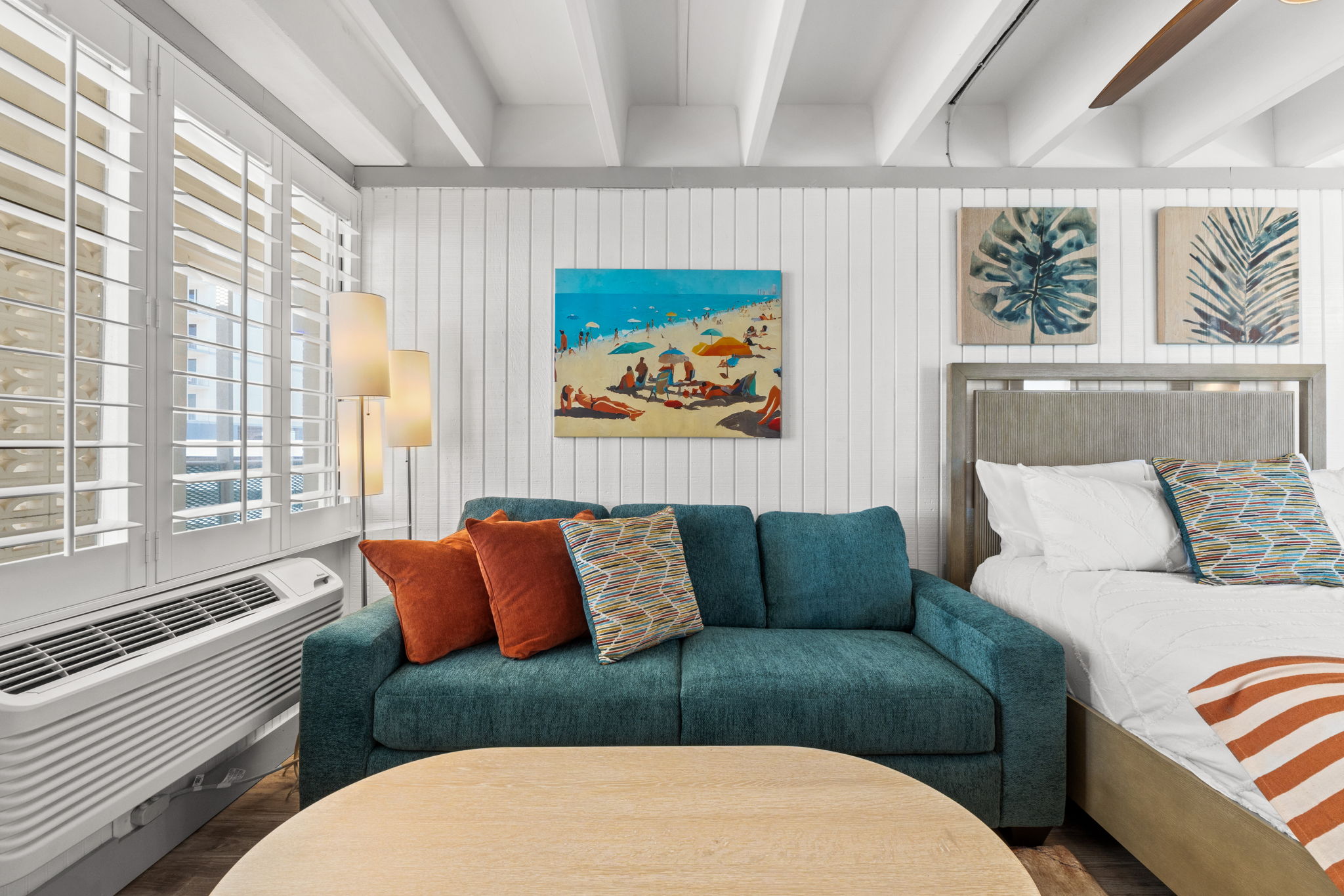 Living Room with Queen Bed and Queen Sleeper Sofa