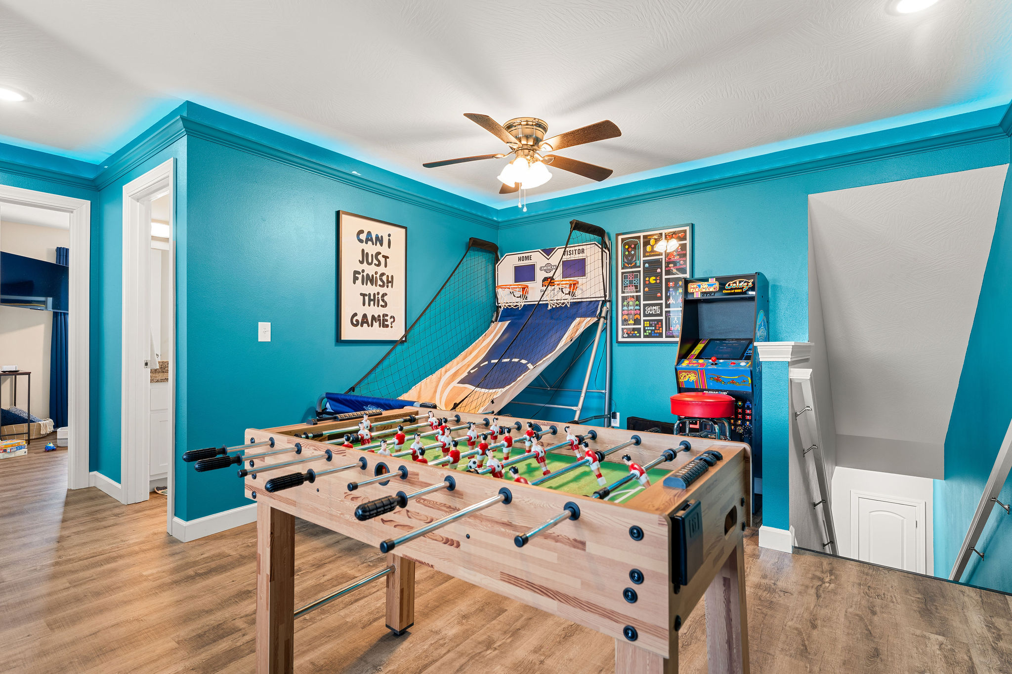 Your kids will squeal when they discover the game room. In that moment, you know boredom won’t be part of this trip. They’ll race back for game time every day while you relax, as laughter fills the house and the memories every mom hopes for unfold.
