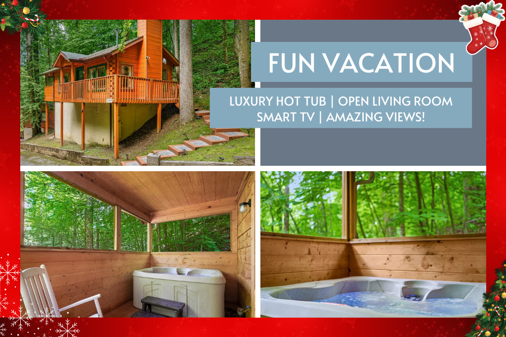Luxury hot tub, mountain air, and rocking chairs—this is Smoky Mountain living.