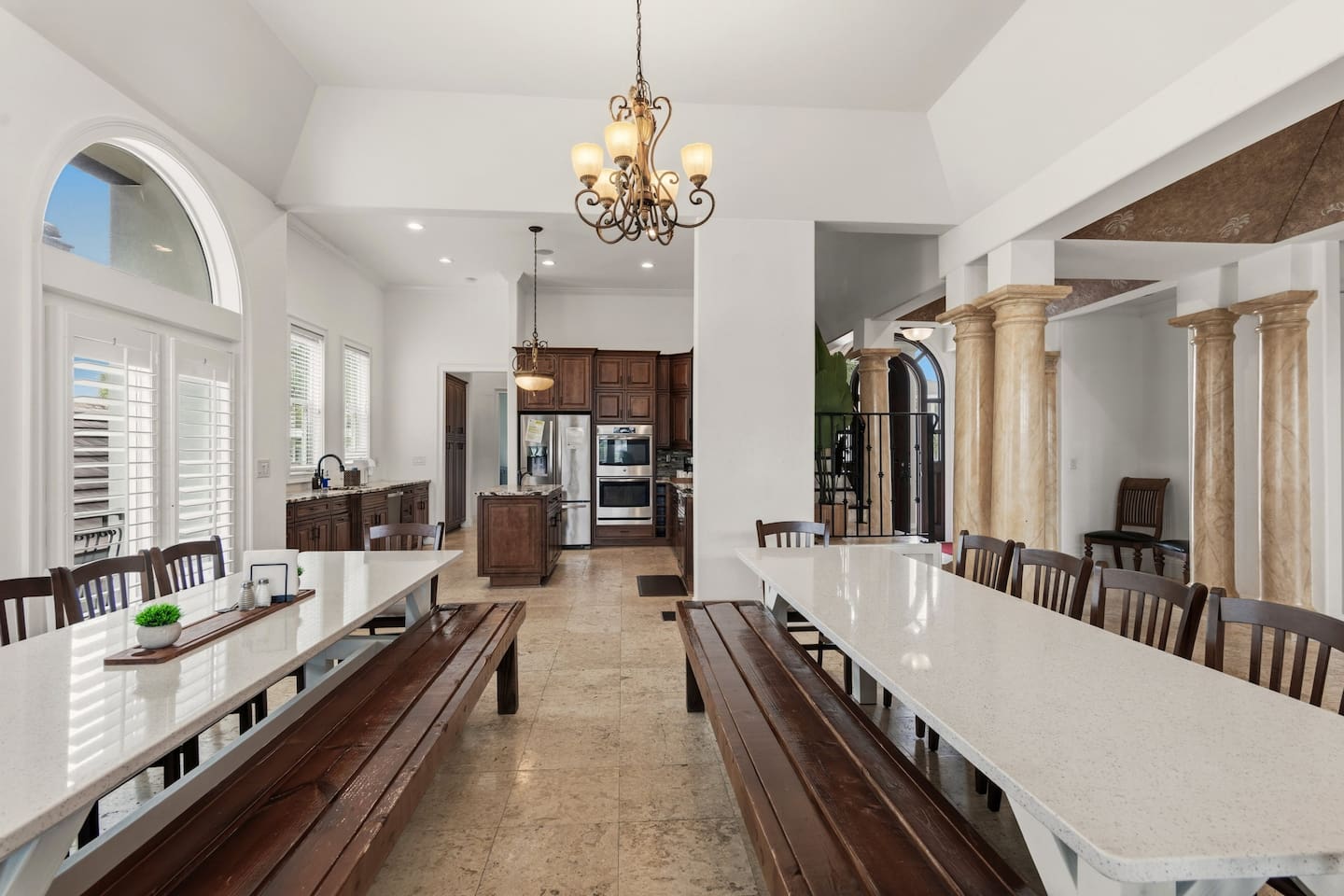 2 large dining tables 