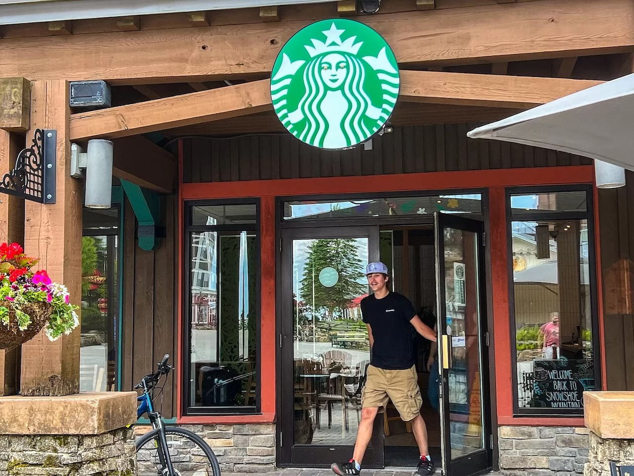 Village Starbucks is walking distance from Mountain Lodge