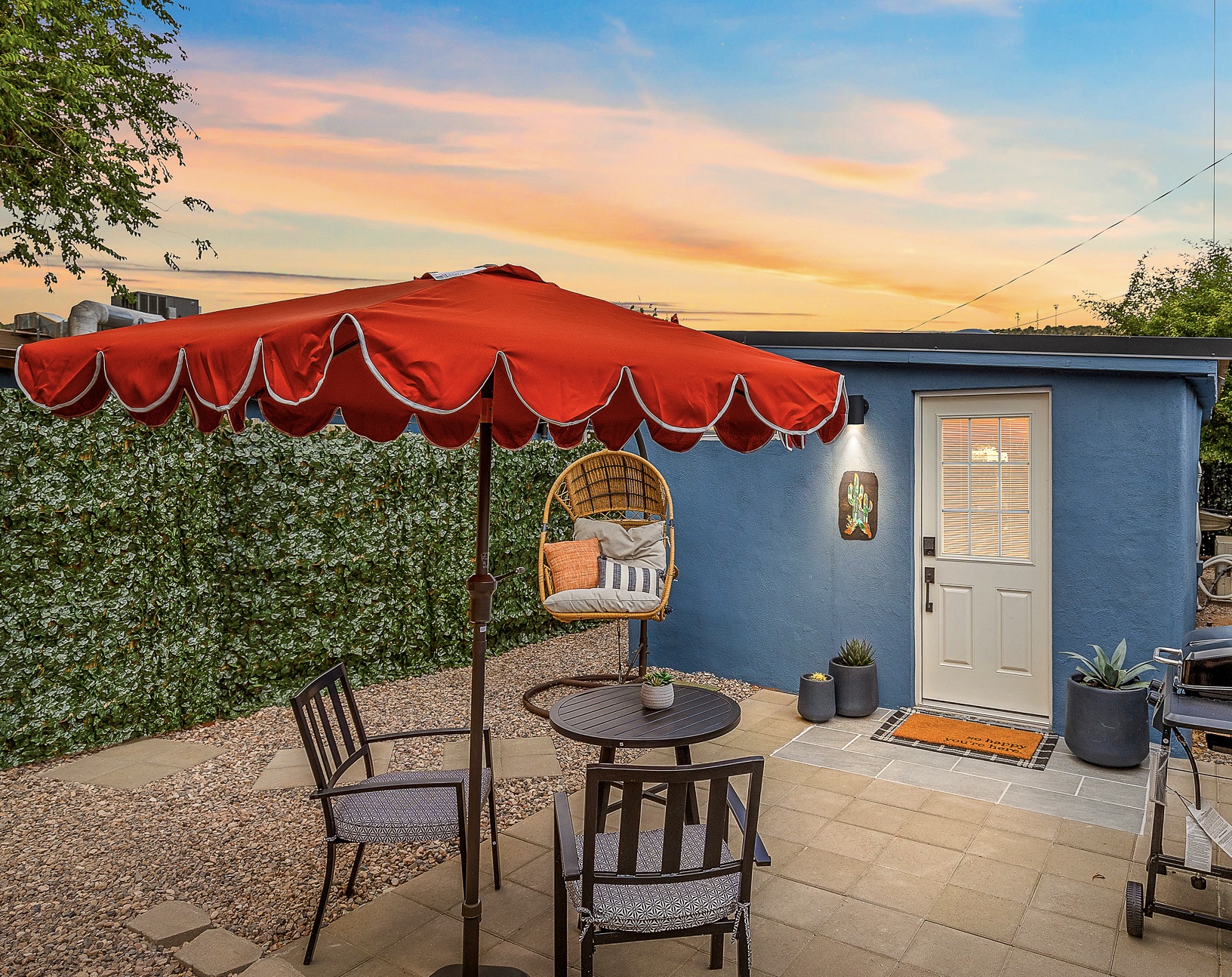 Enjoy sunset dinners or quiet mornings beneath the umbrella - your private patio is perfect for slowing down and savoring the moment.