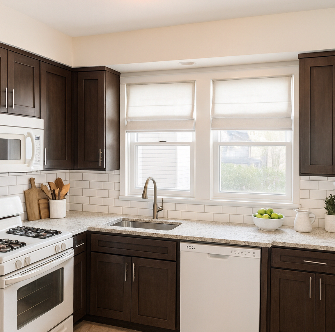 Updated kitchen with granite countertops 