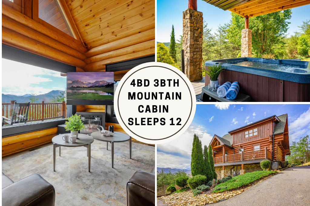 STUNNING VIEWS!  EASY drive to REAL log cabin!  Great location!