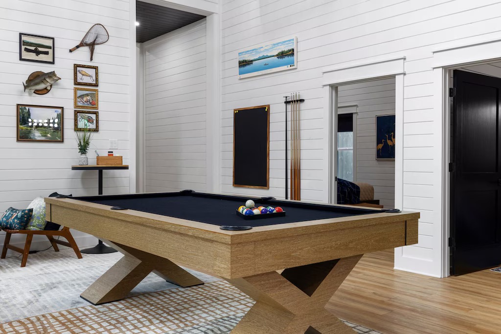 Game Room: Challenge friends to fun-filled pool matches in a stylish, art-adorned space!