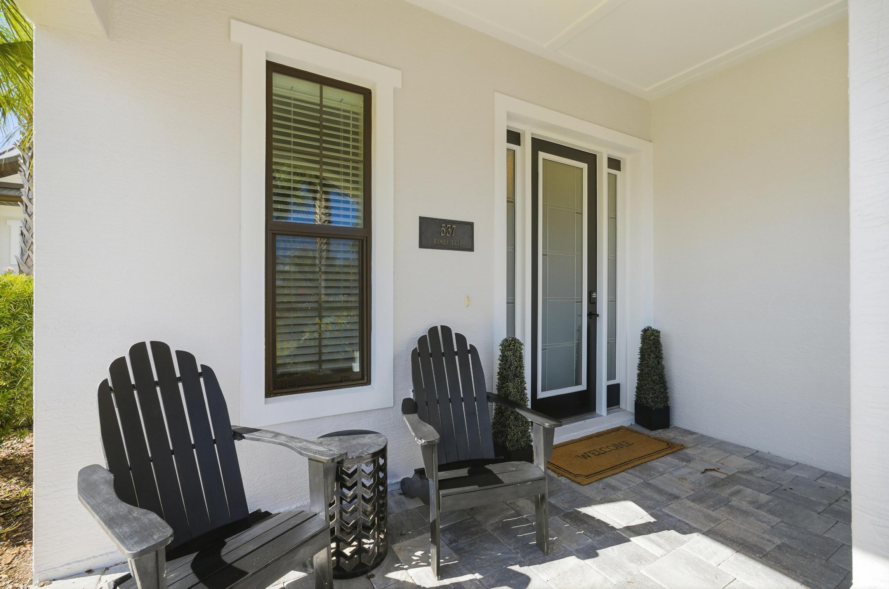 Arrive… exhale… and let vacation officially begin. 🌴
Two Adirondack chairs, a shady front porch, and zero rush — just the perfect spot for morning coffee, sunset chats, and that first “we’re finally here” moment.