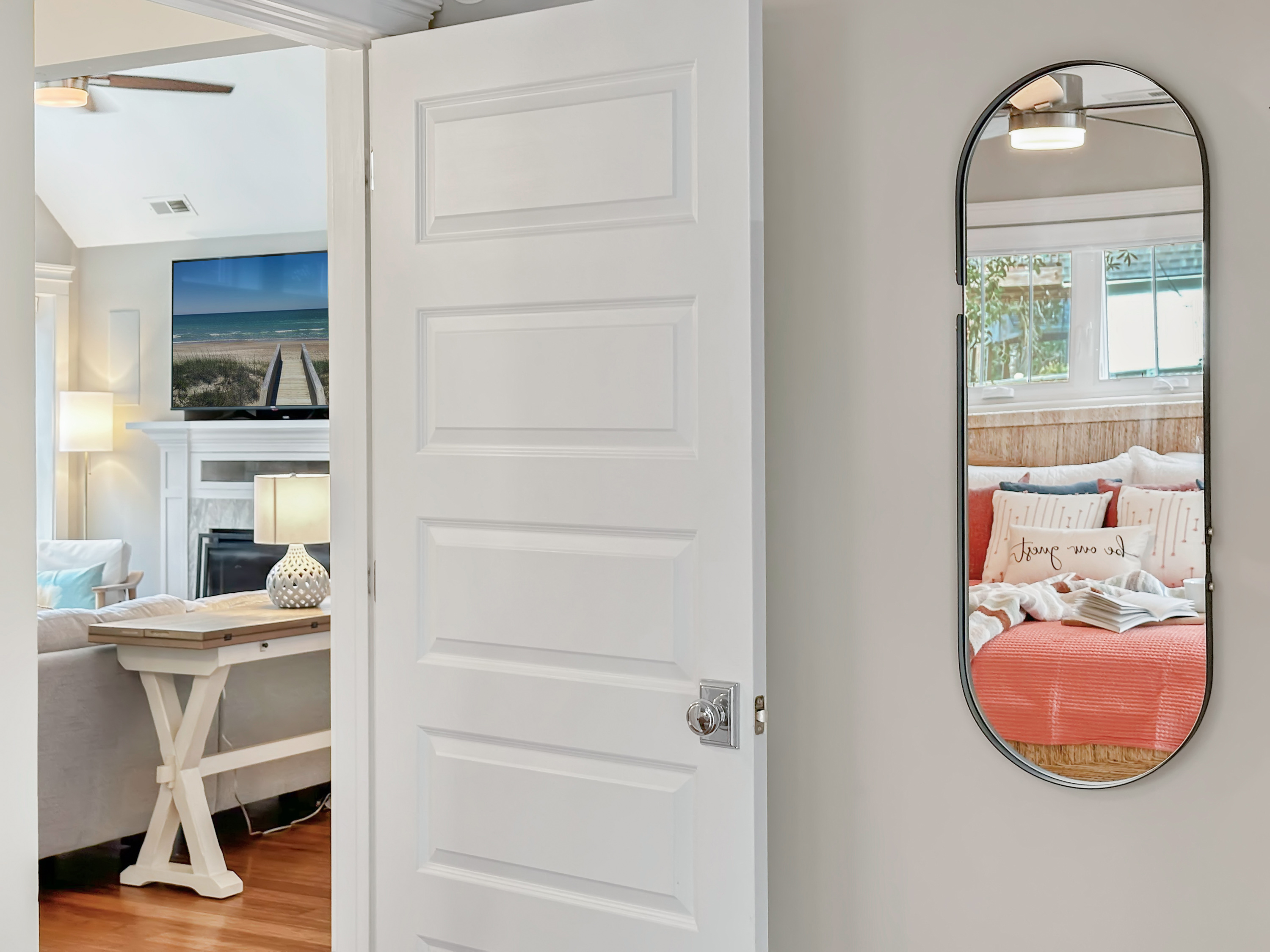 Adjacent to our queen bedroom is a Full Bath, with entry from the Living Room.