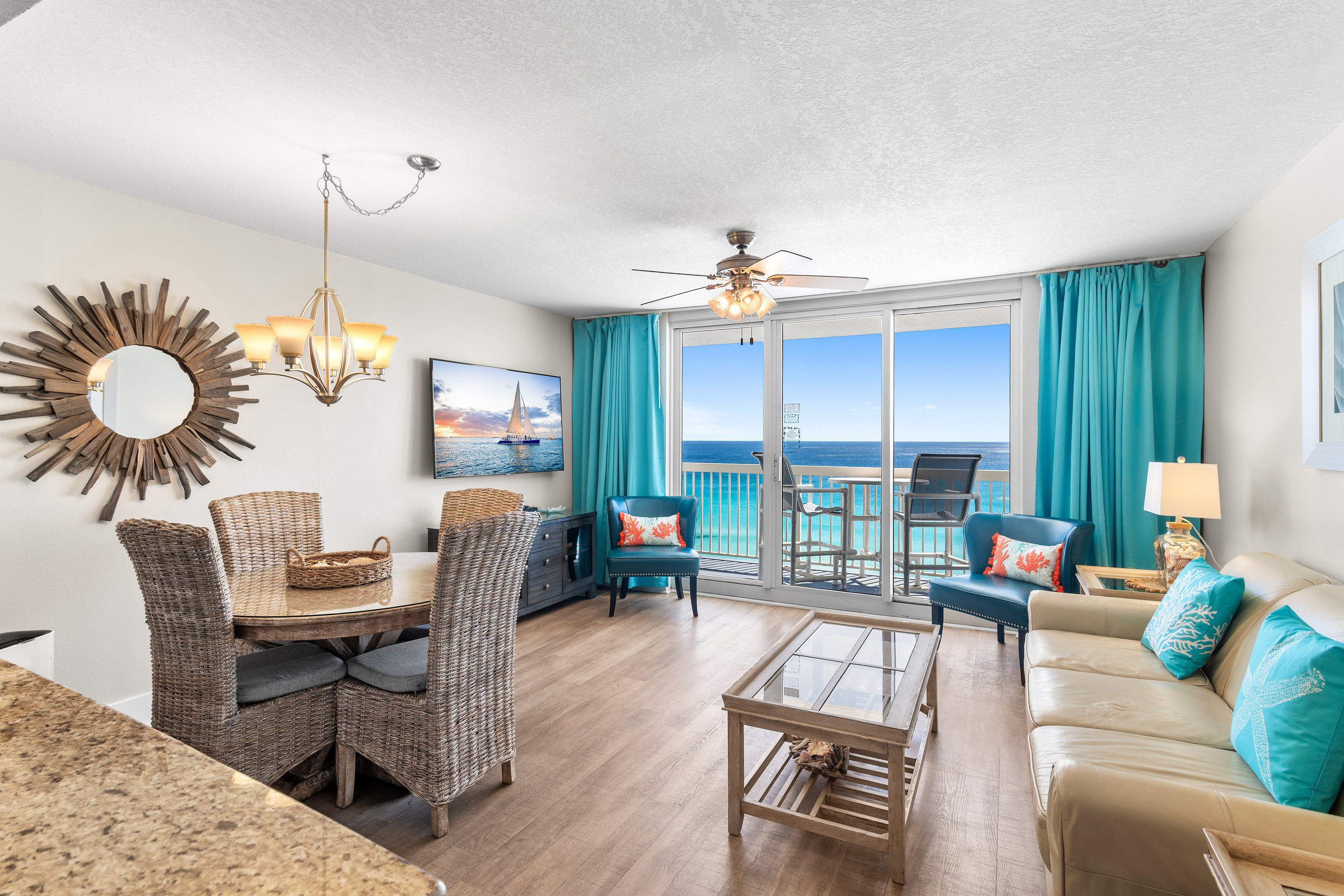 Living room with the Gulf view