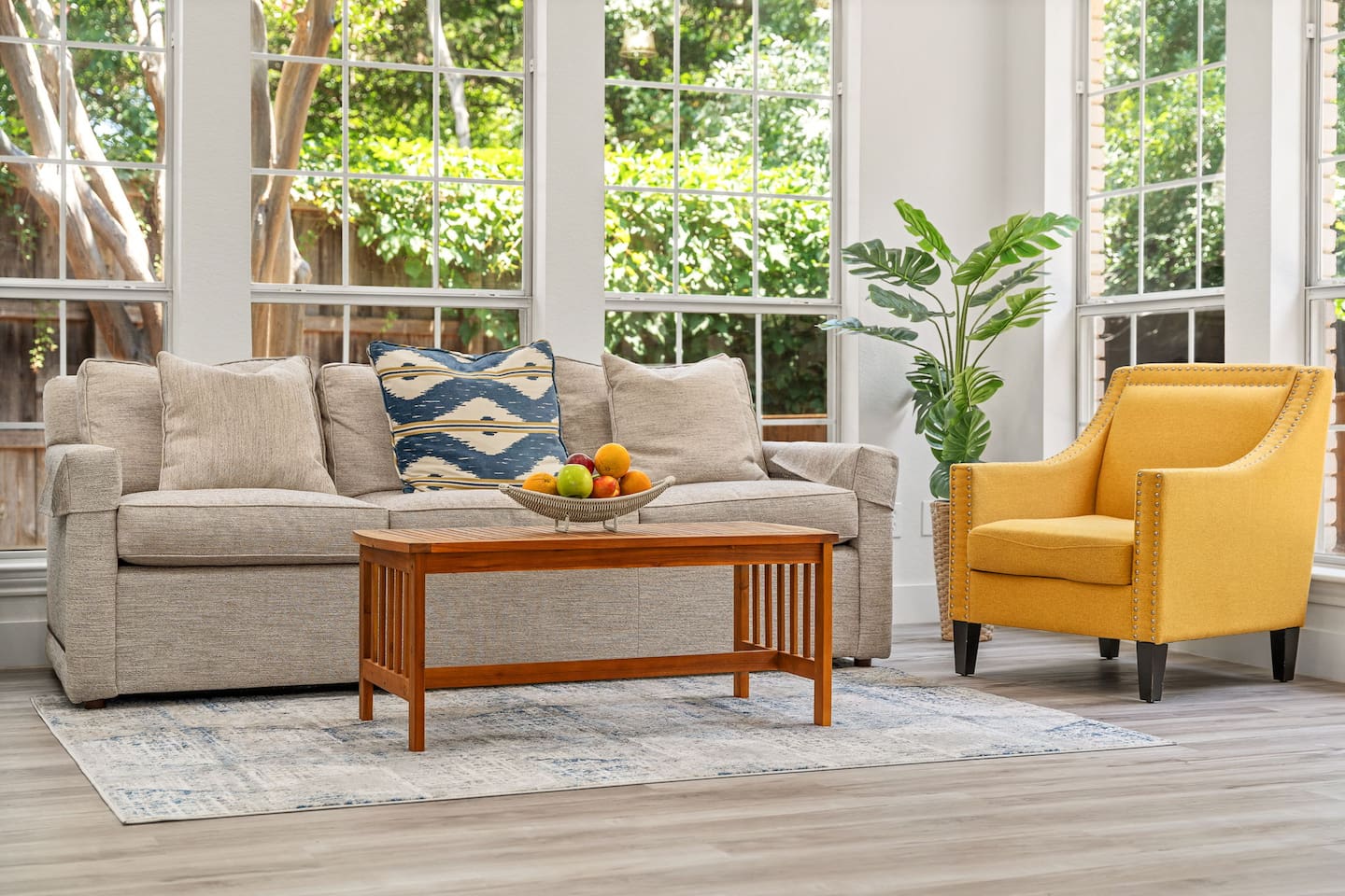 Chic living room featuring a cozy sectional and stylish decor.