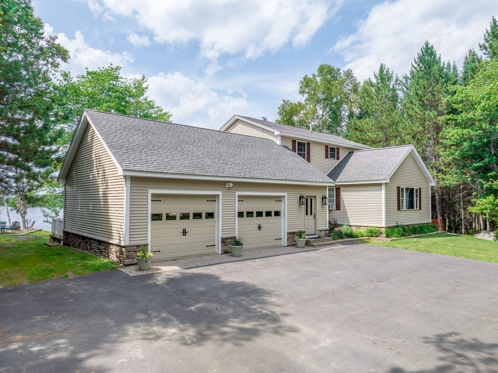 Front of the house with 2 car garage
