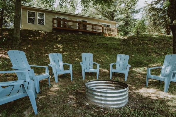 Fire pit and view of the house
