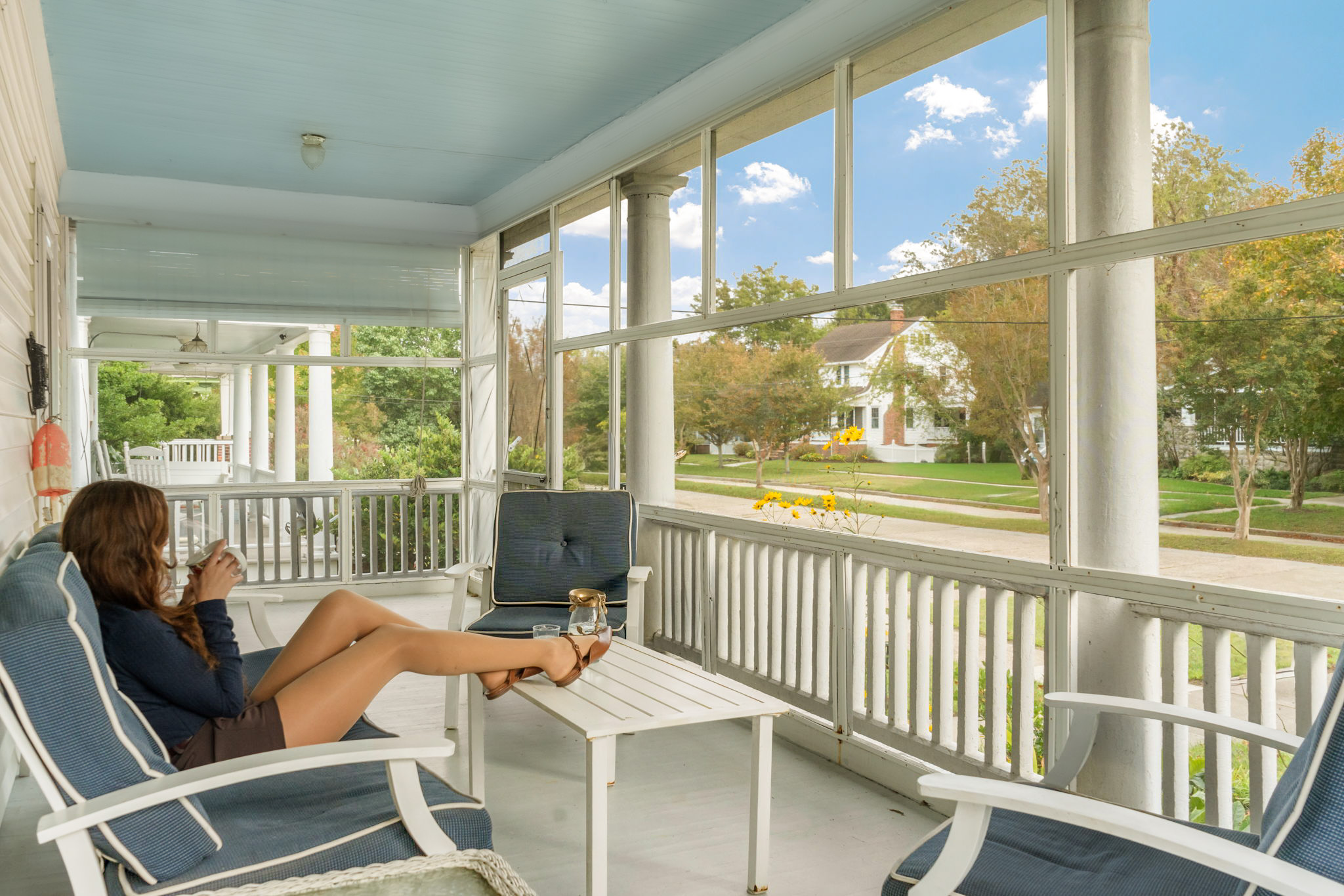 Screened front porch