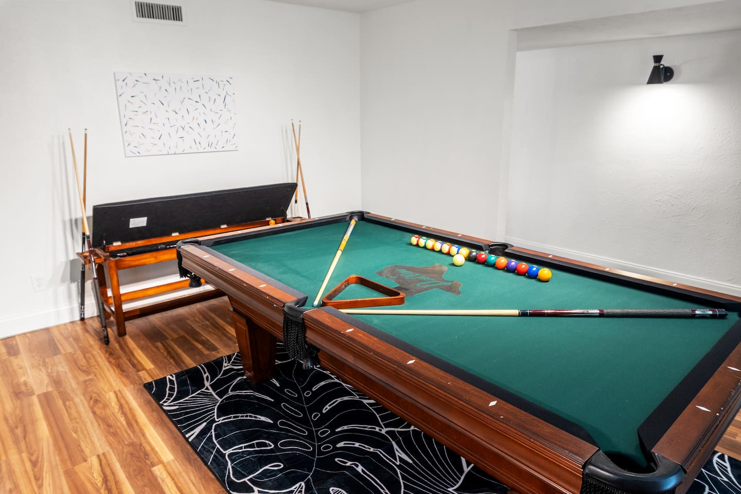 Level up your stay with a dedicated game room featuring a professional-grade pool table.