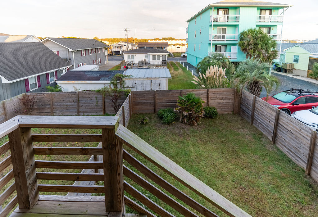 Fenced in backyard