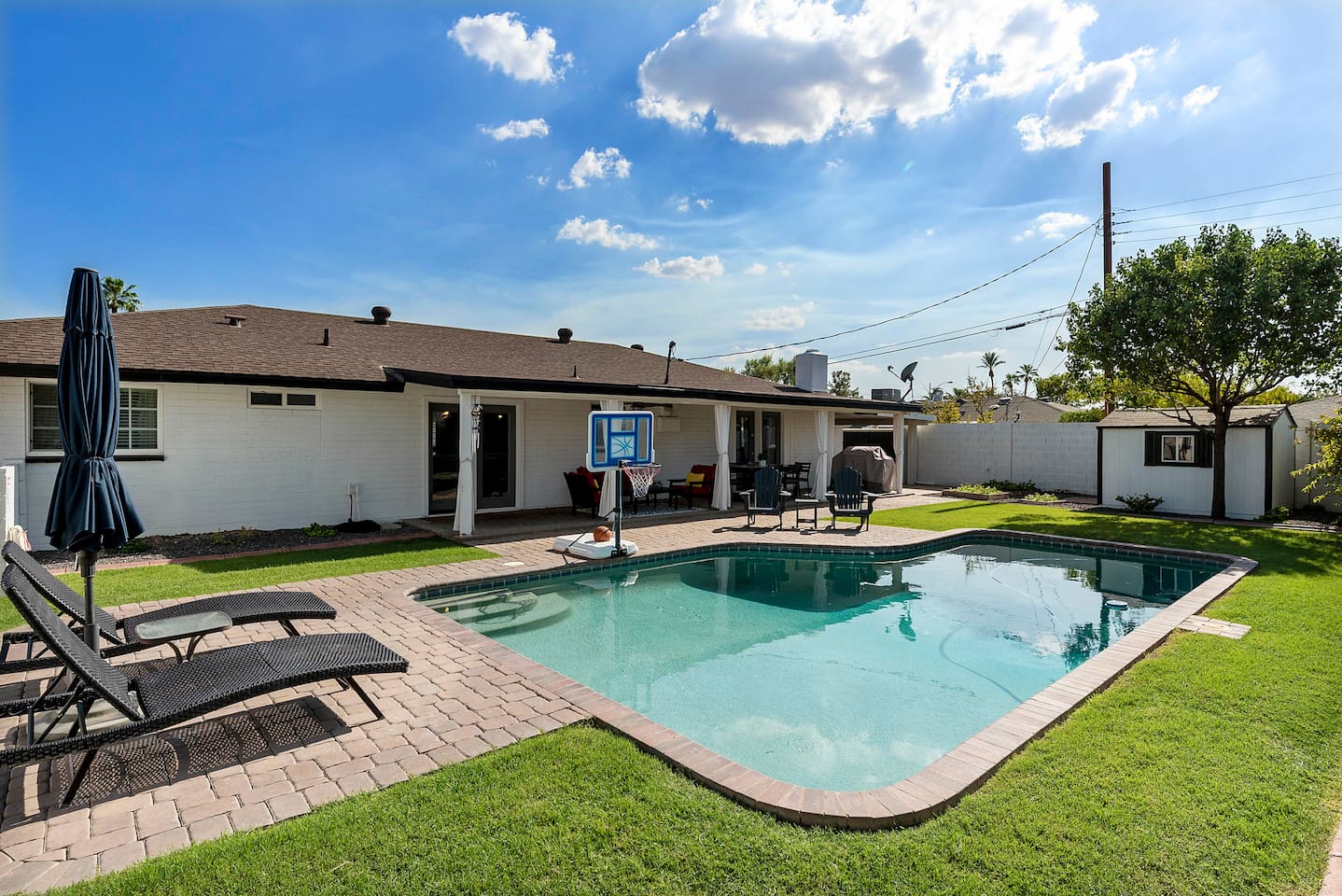 Relax with the family or friends. Green grass, trees, and fresh air.
