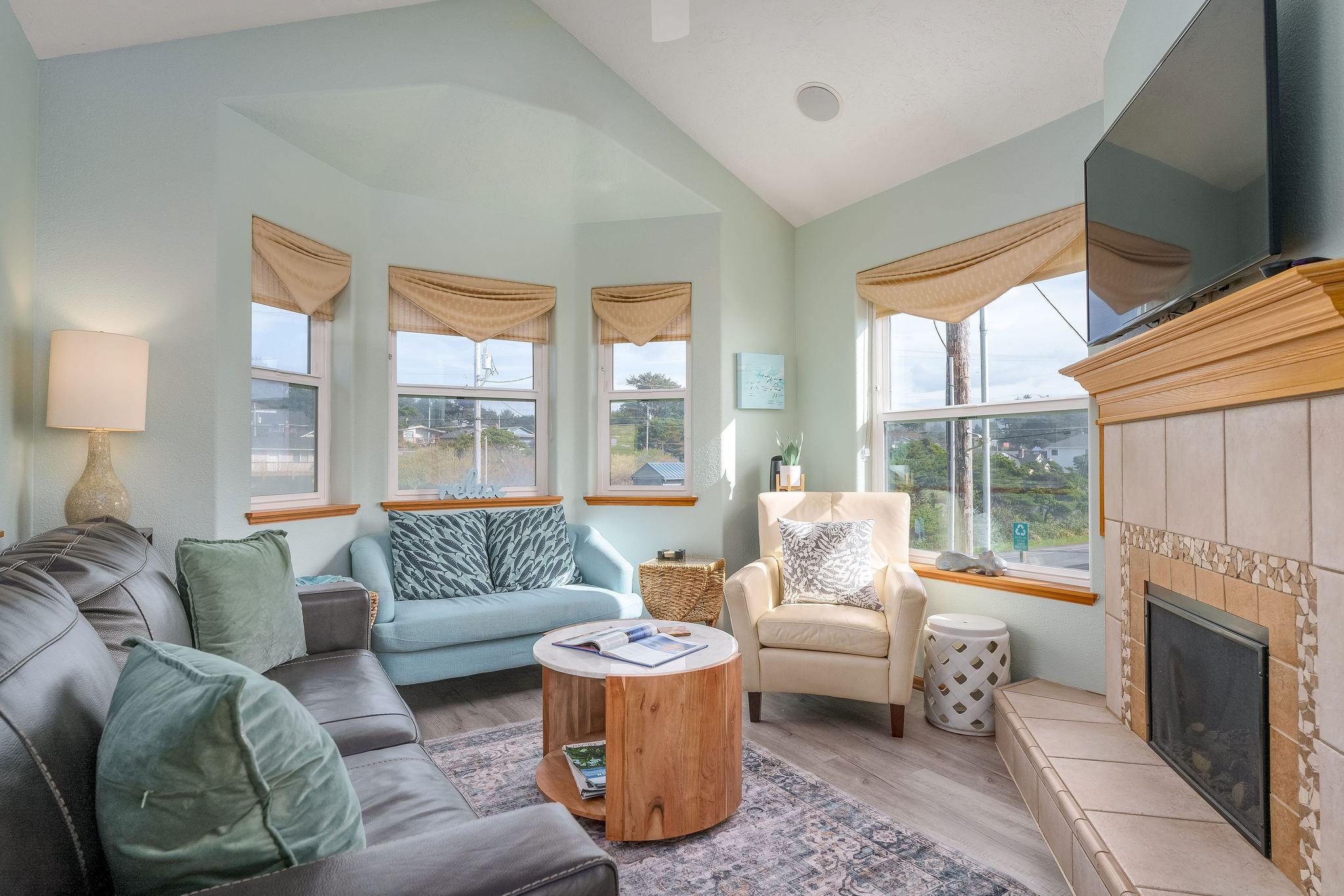 Experience the luxury of ample space in our inviting living room, designed for your ultimate comfort.