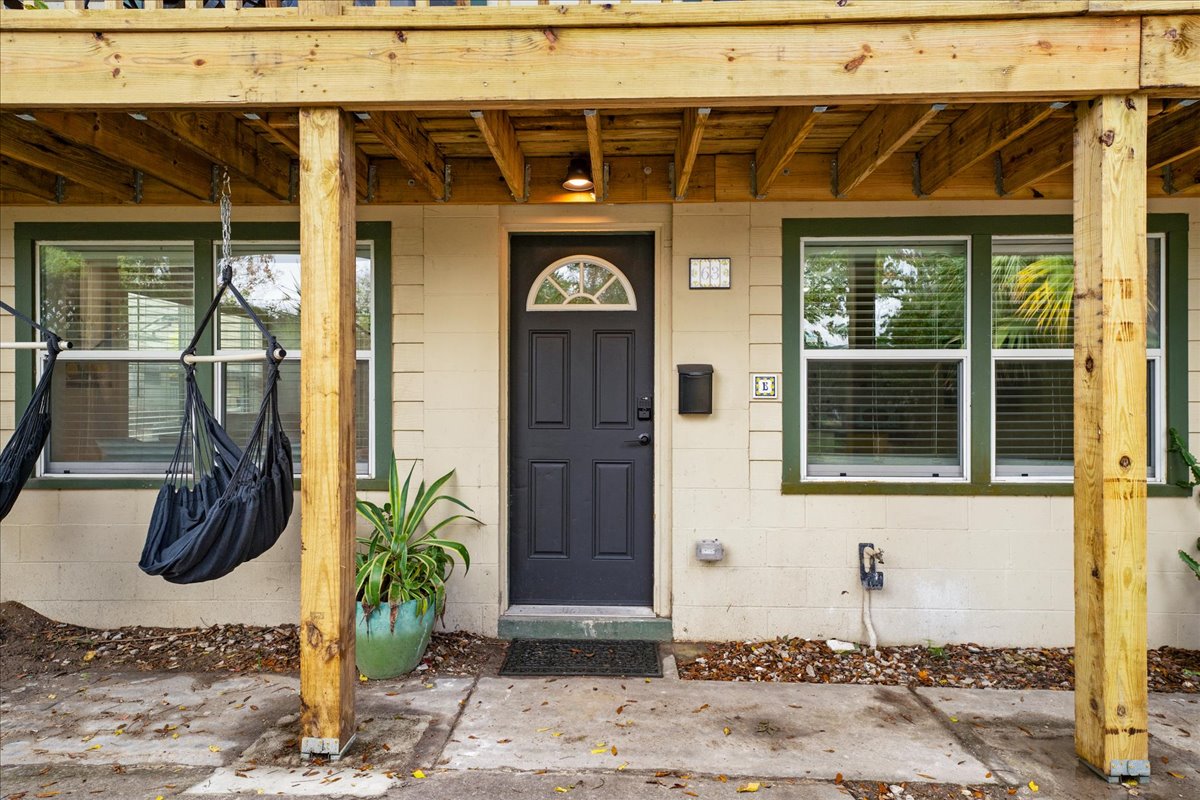 Your inviting stay starts outside with two twin hammock seats to soak up the vibe of the quiet neighborhood