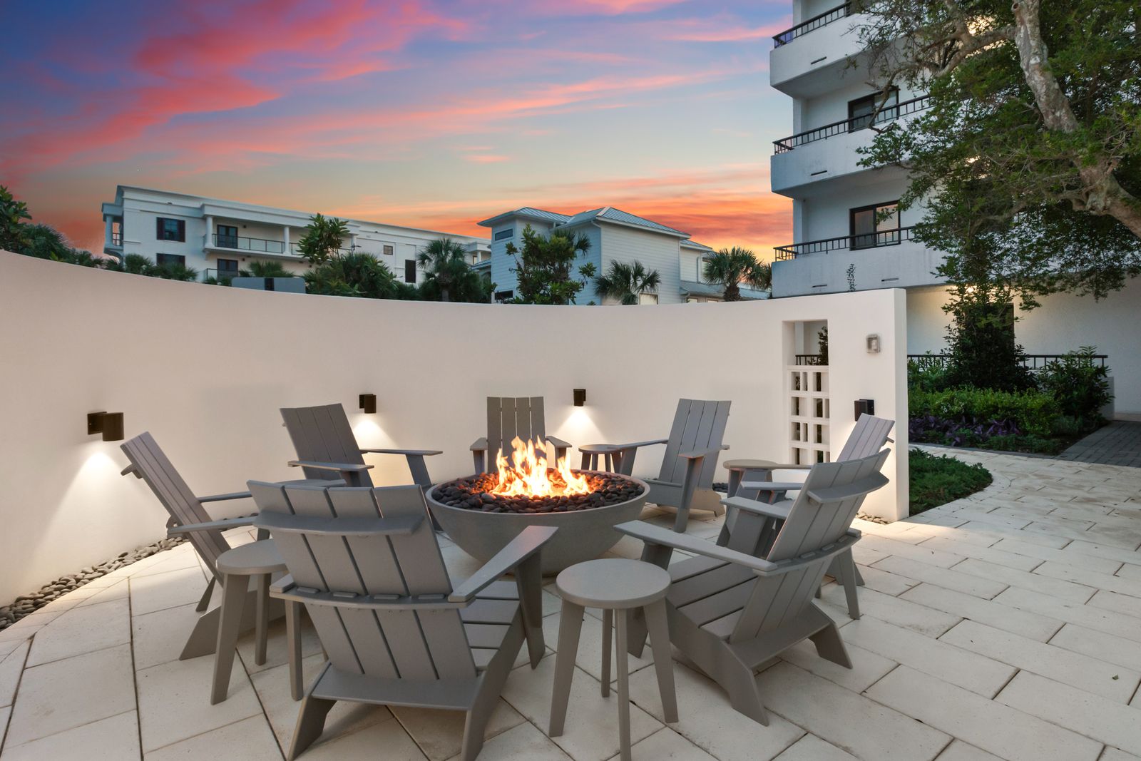 Sunset, a warm fire and a comfy chair. The new fire pit area is the easiest way to end the day.