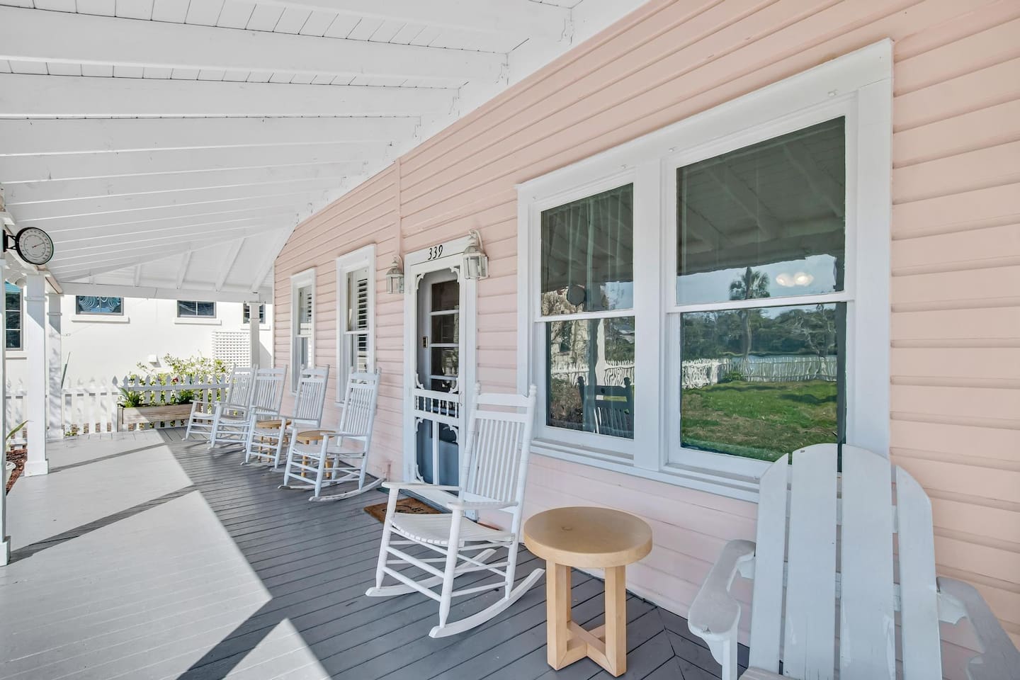 Back Porch with rocking chairs