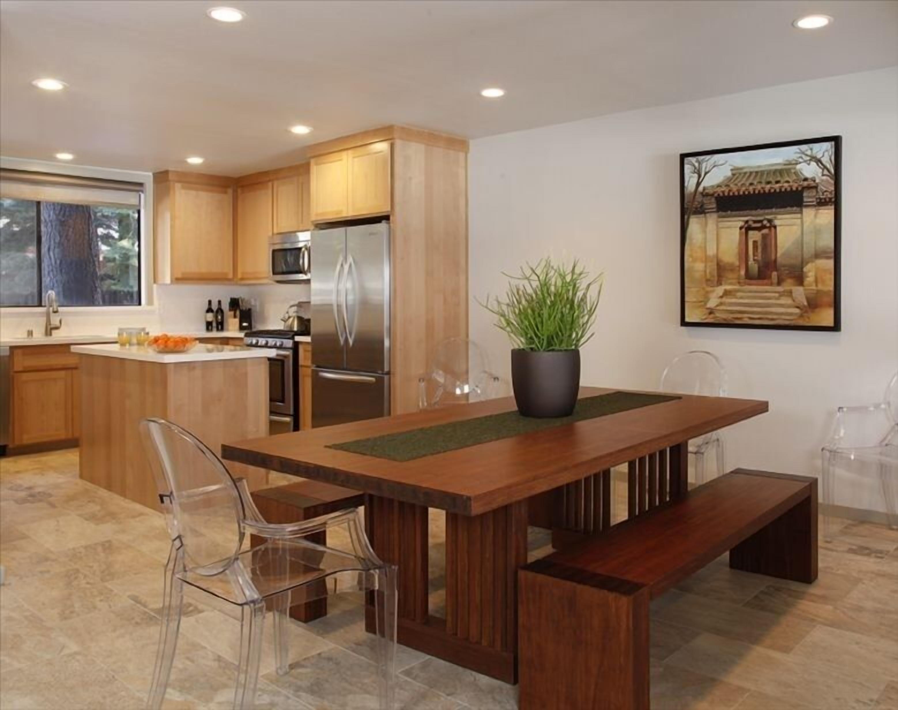 Open dining room and kitchen