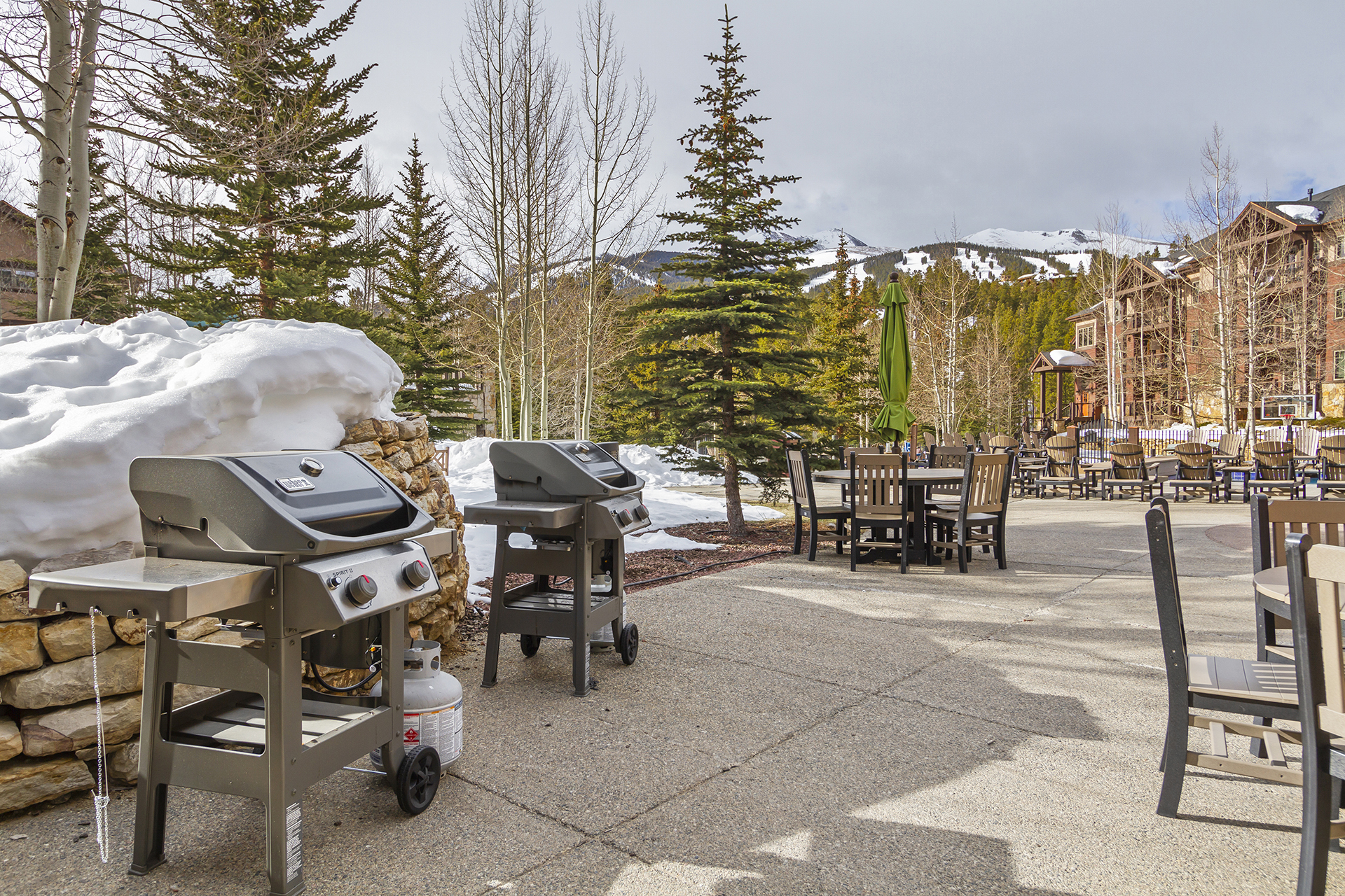 Outdoor grills available for use