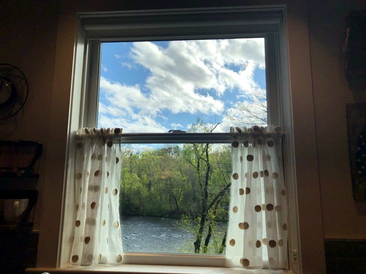 Watch the changing light above the river from the kitchen window. 