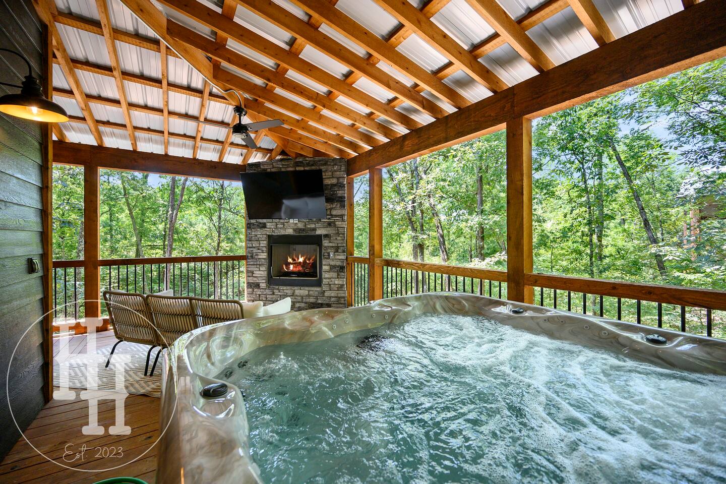 Our hot tub is perfectly placed to enjoy the beautiful surroundings 